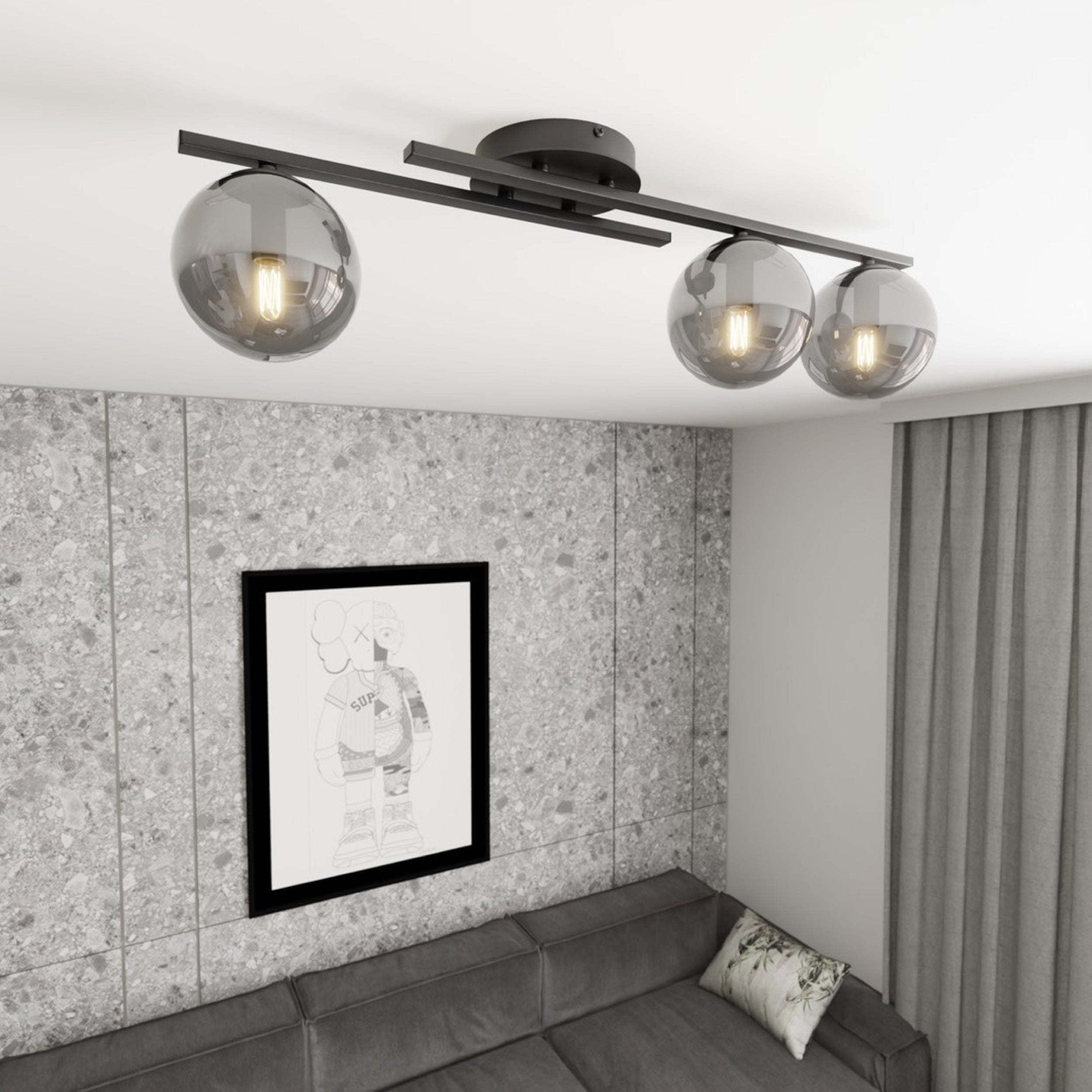 Lampa sufitowa Kairo x3 czarna