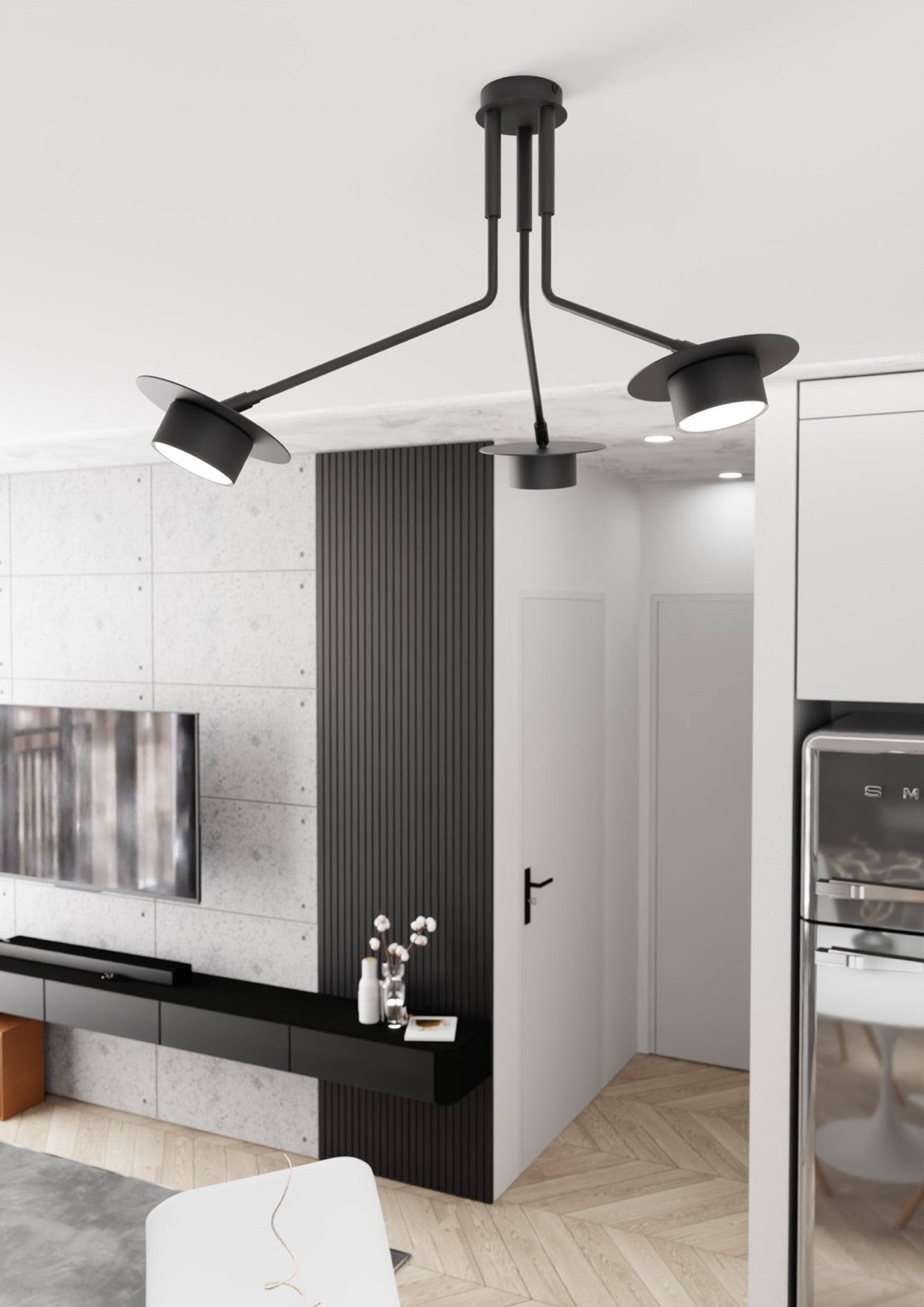 Lampa sufitowa Mizu x3 czarna
