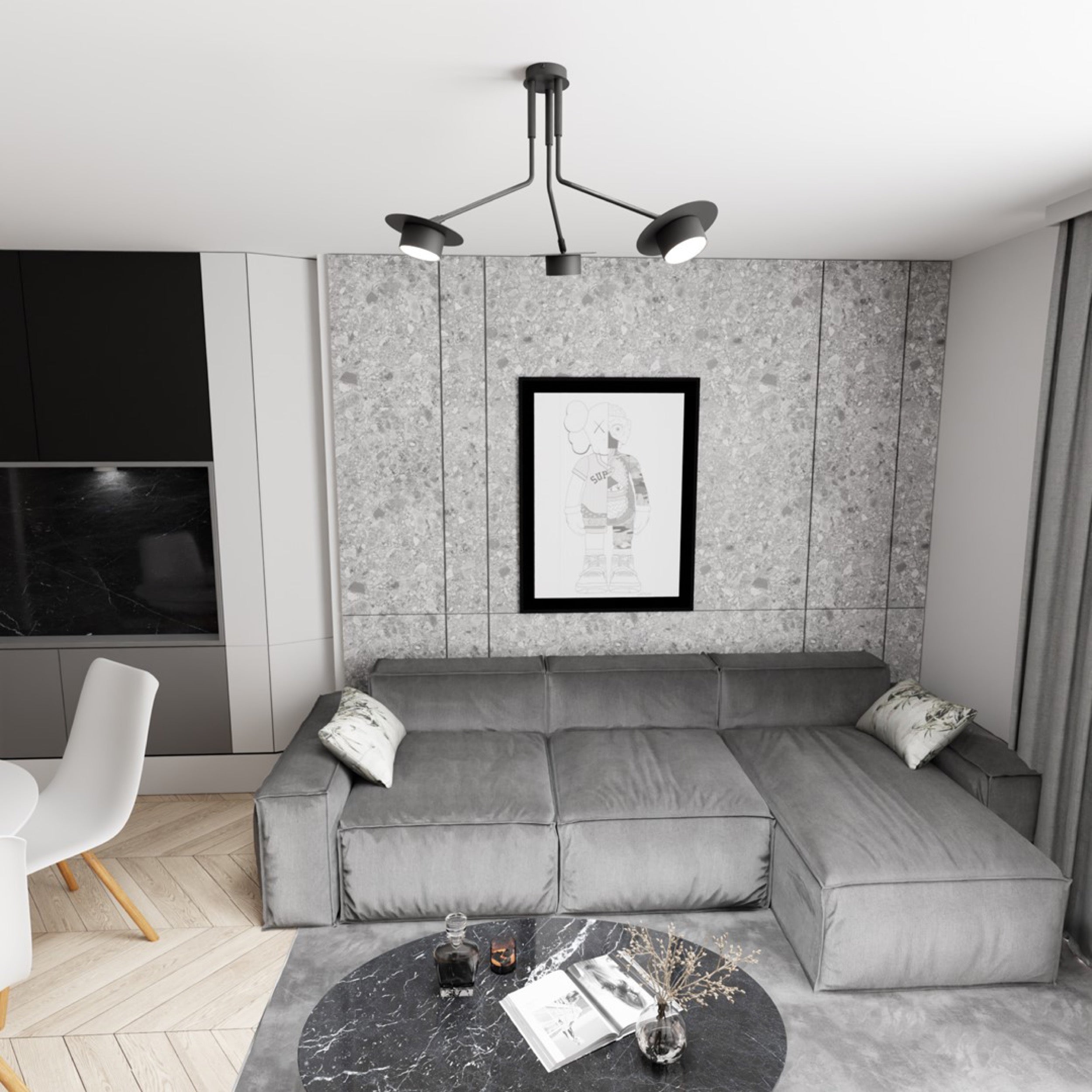 Lampa sufitowa Mizu x3 czarna