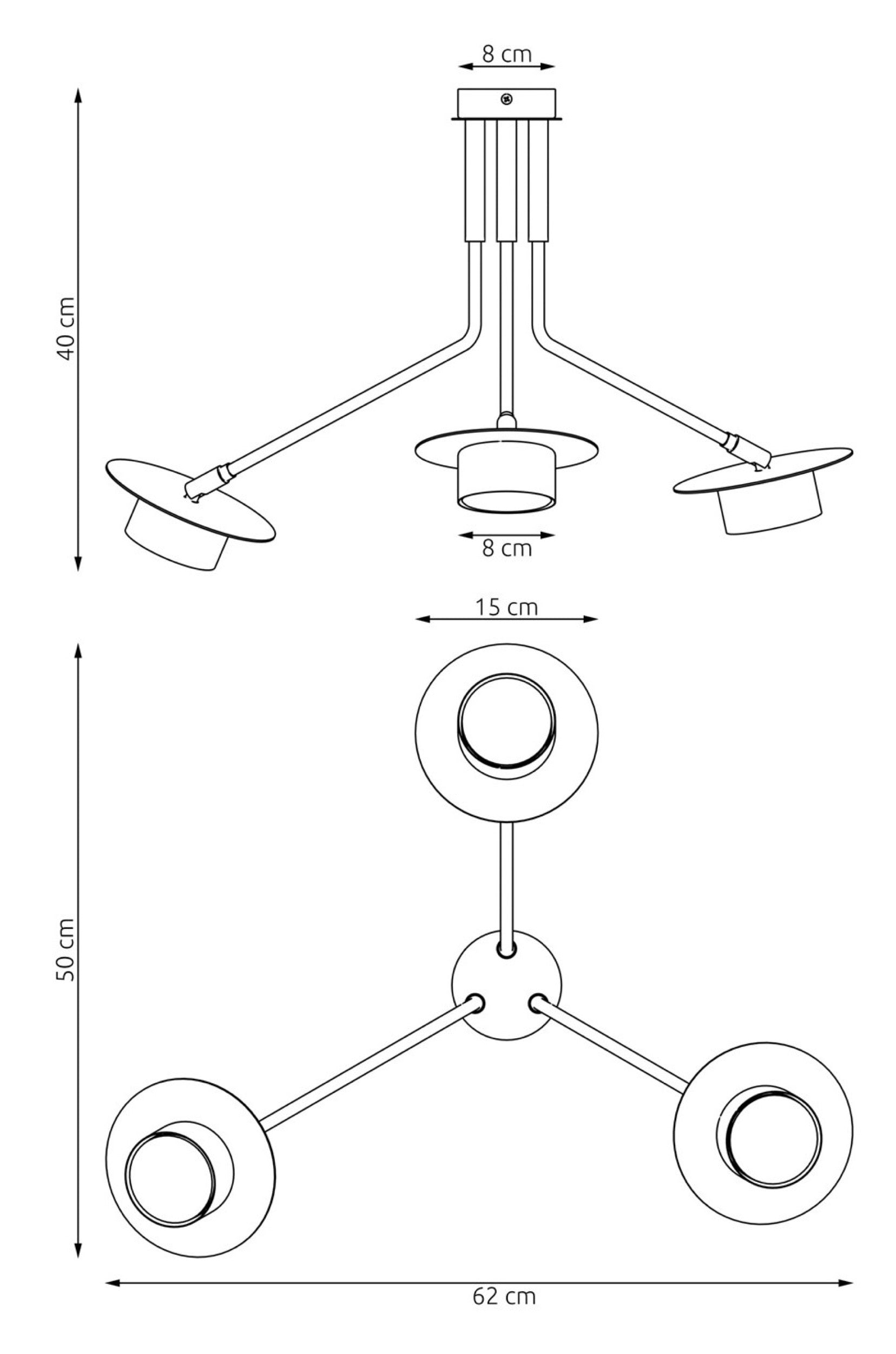 Lampa sufitowa Mizu x3 czarna