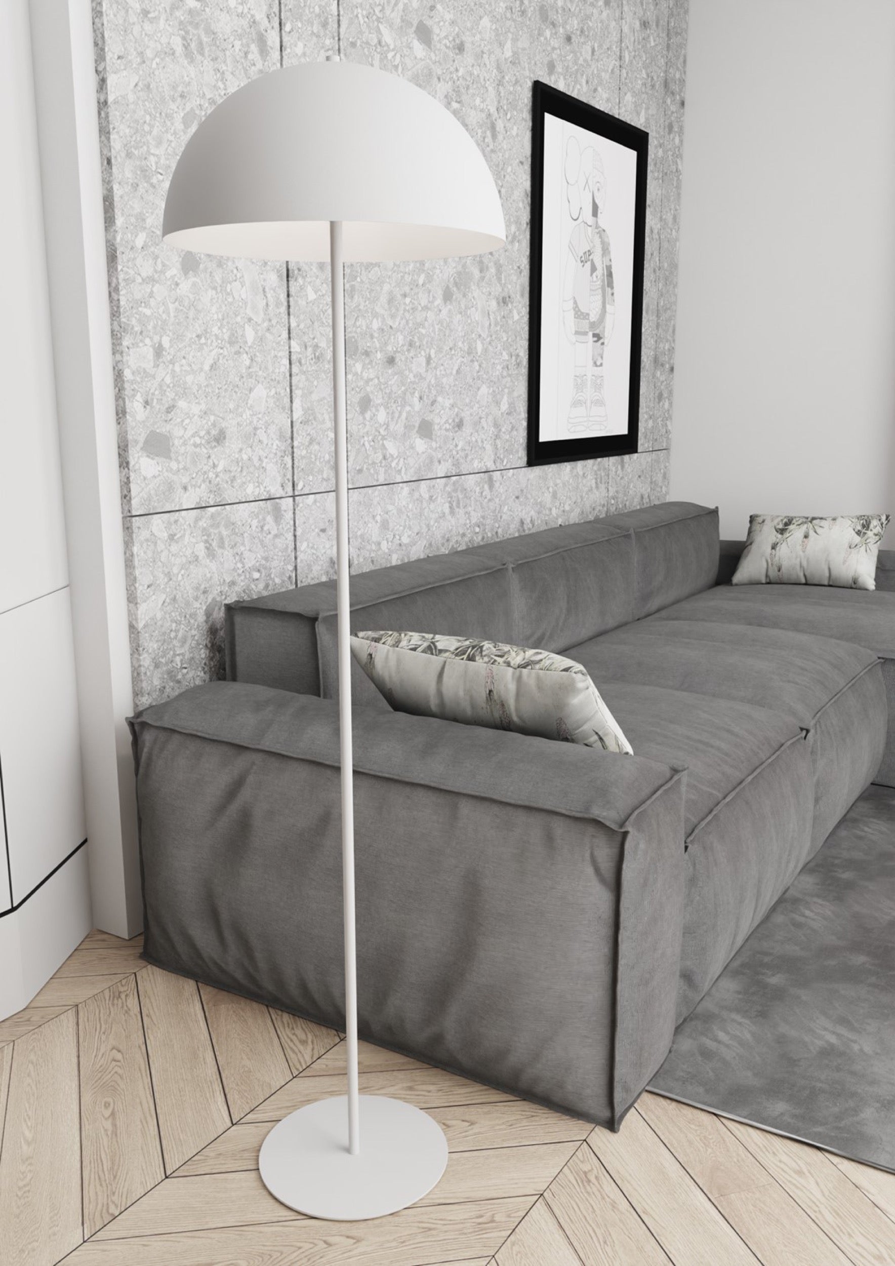 Lampa podłogowa Mogu biała