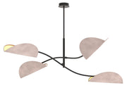 Lampa sufitowa Lotus x4 czarno-szara