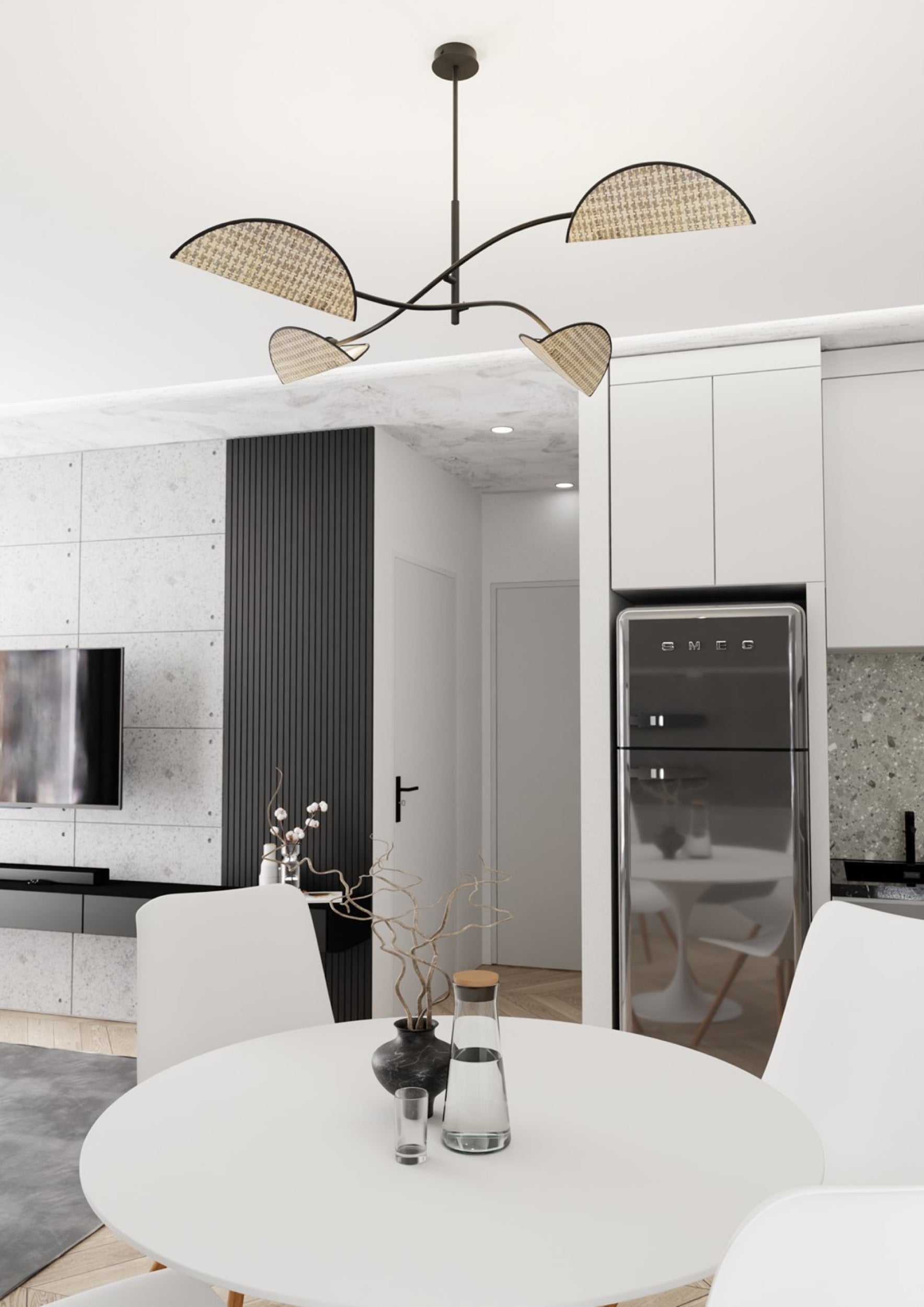 Lampa sufitowa Lotus x4 czarno-brązowa