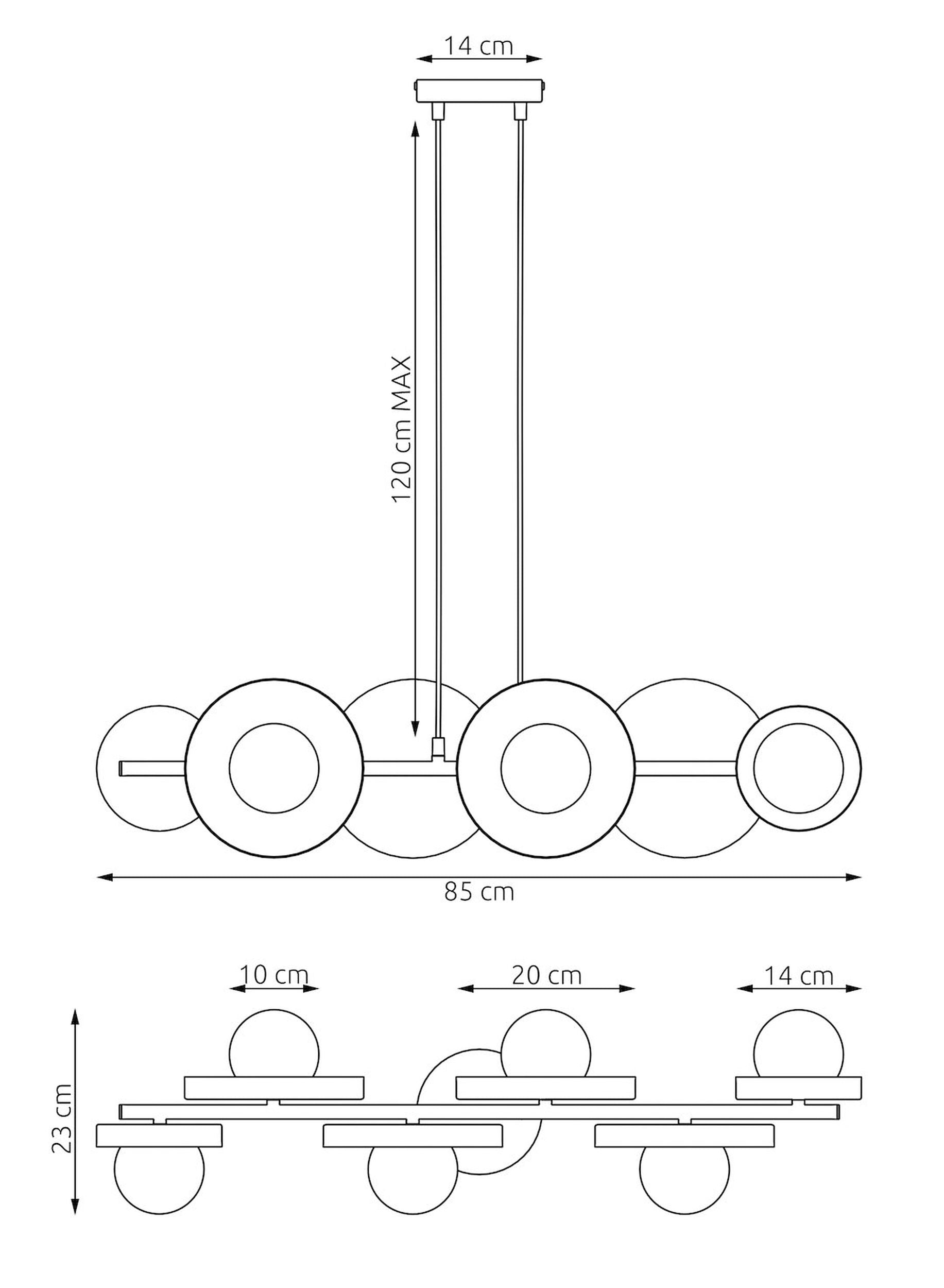 Lampa wisząca Model x6 ciepły szary