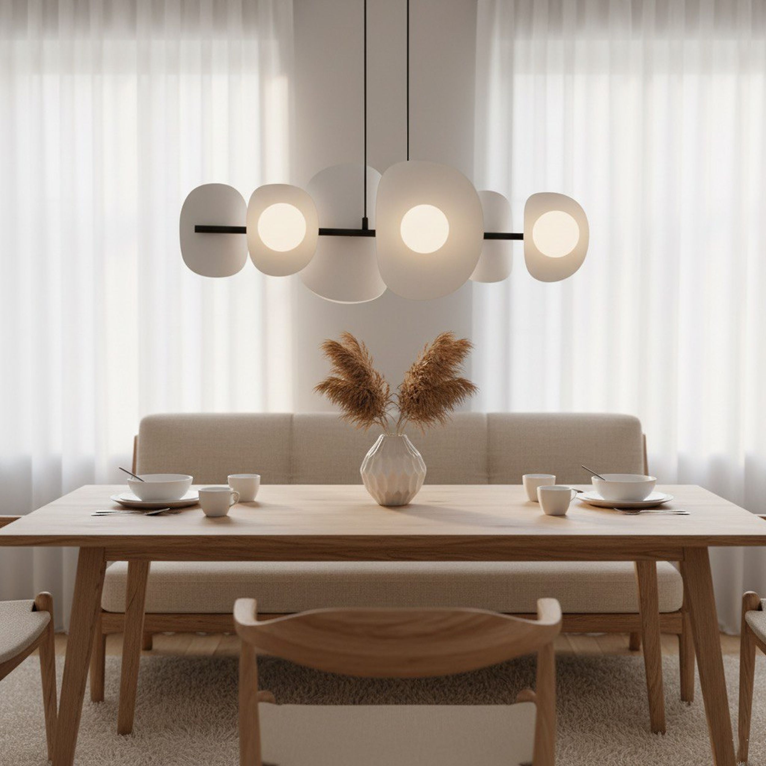 Lampa wisząca Elementi x6 ciepły szary