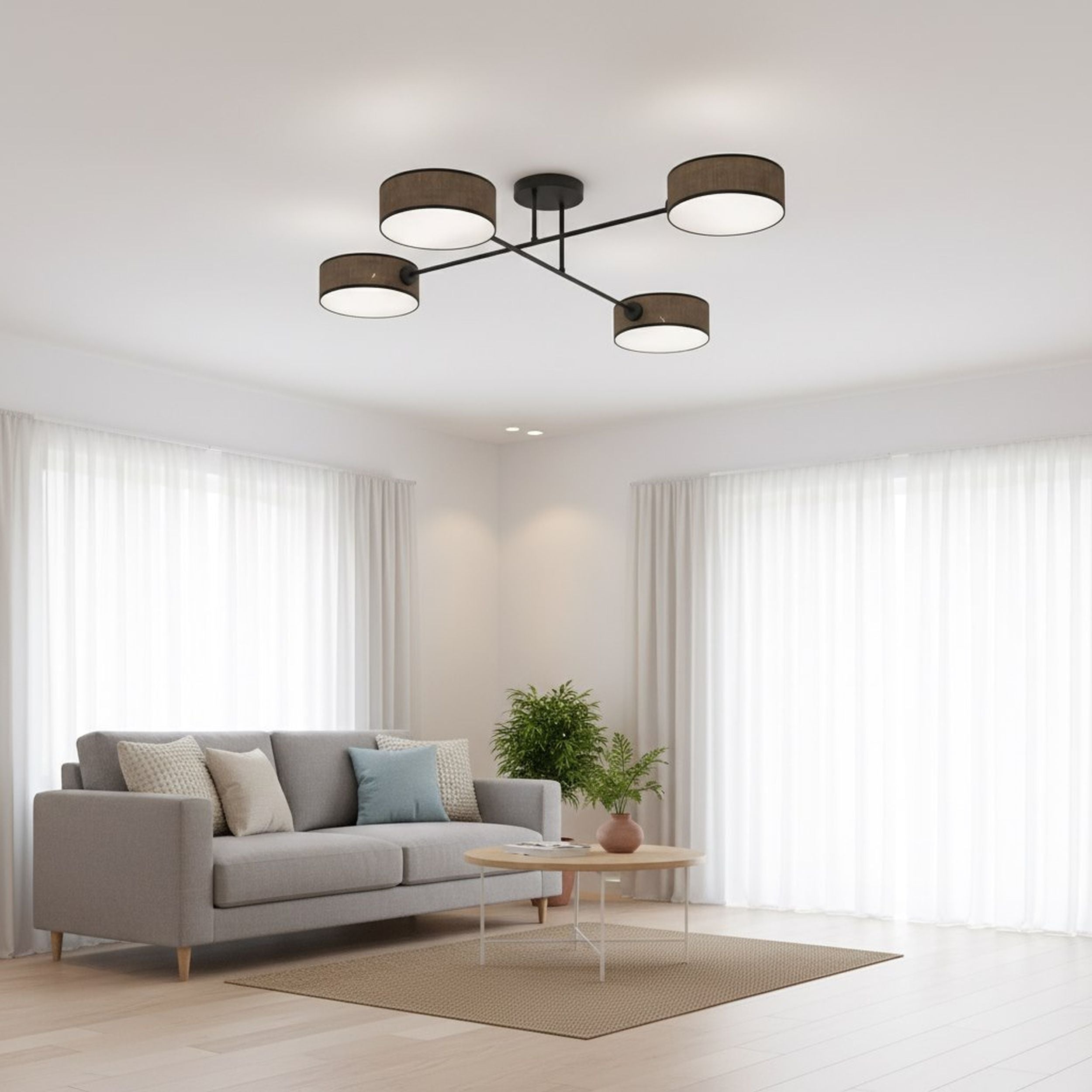 Lampa wisząca Maga x4 czarno-brązowa