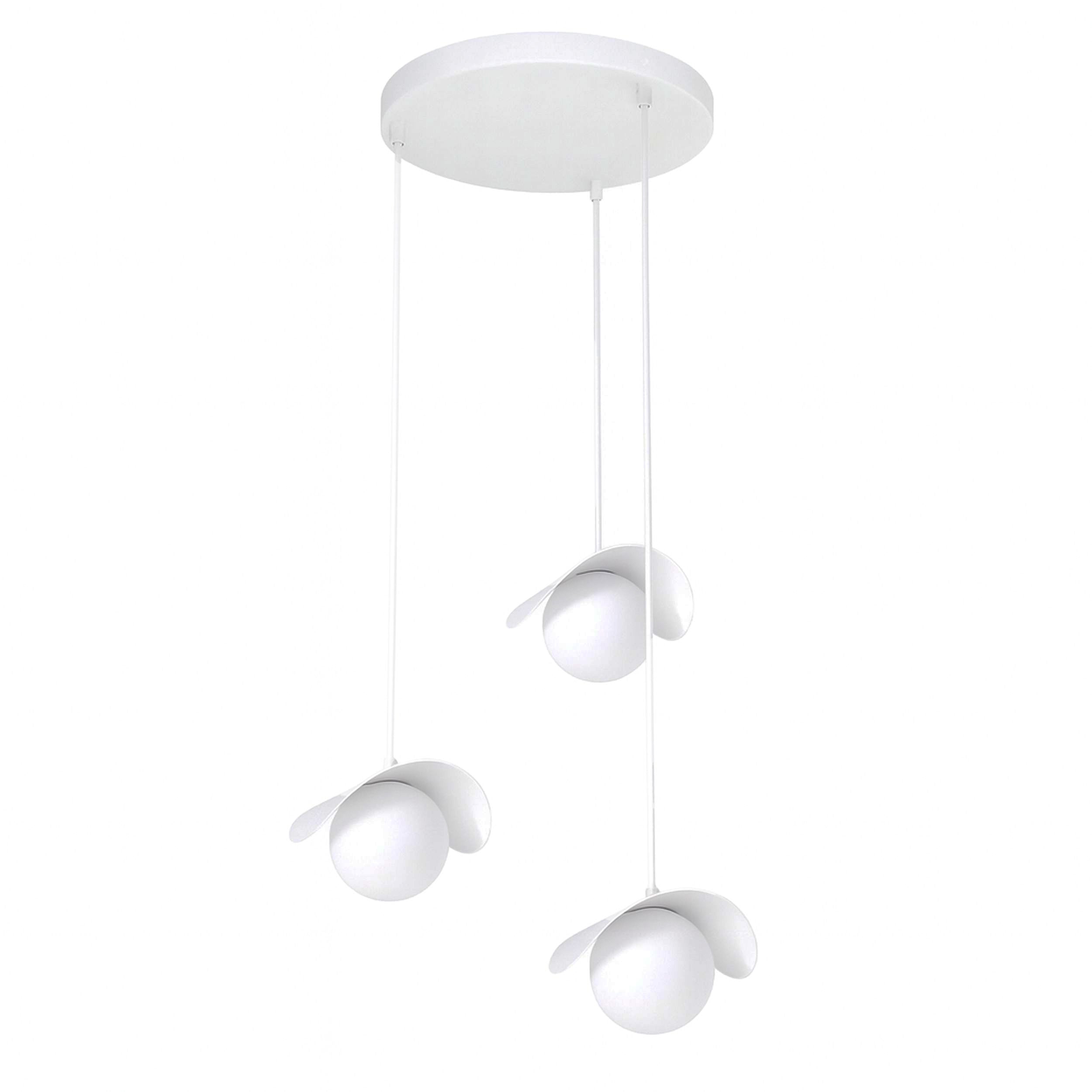 Lampa wisząca Ritual x3 biała na okrągłej podsufitce