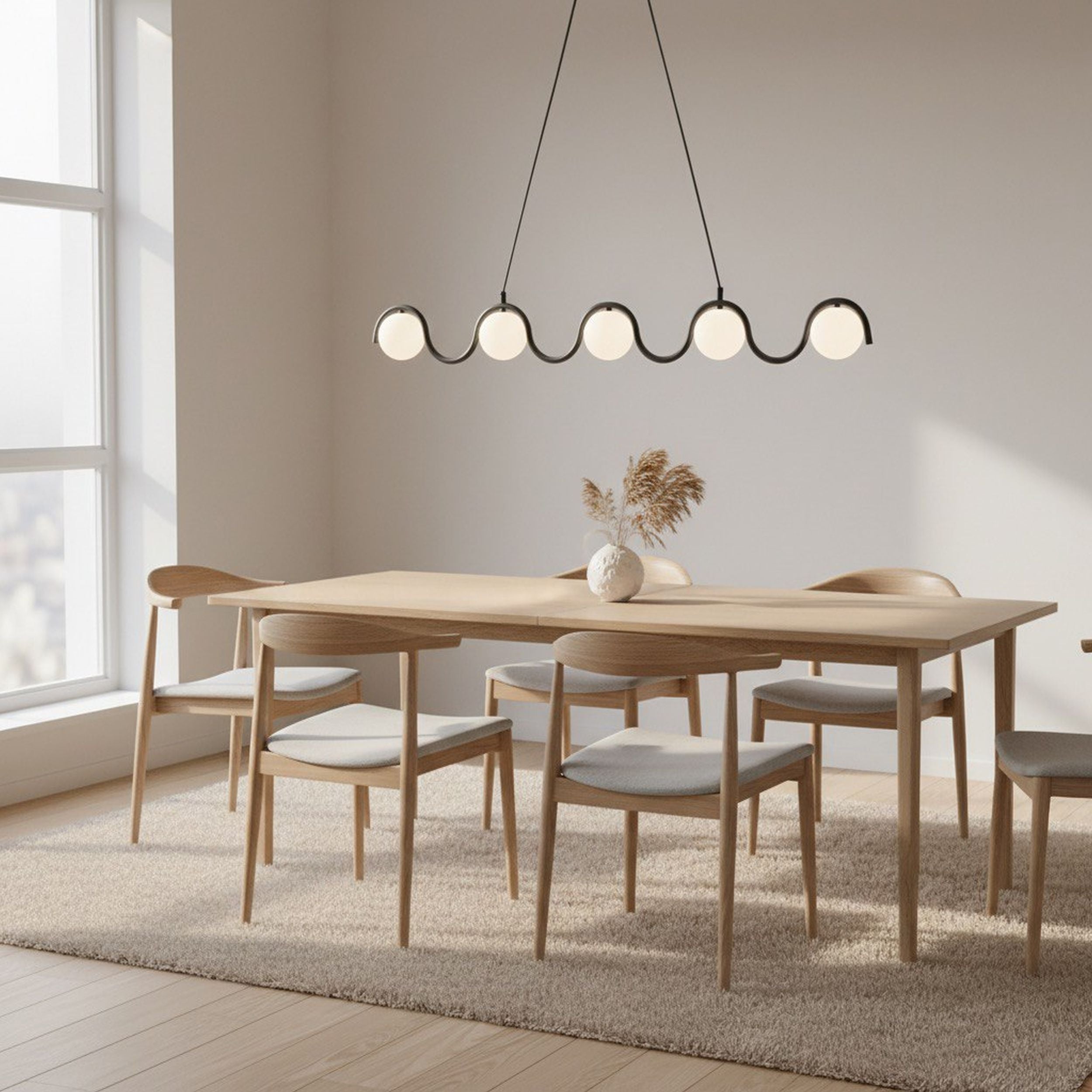 Lampa wisząca Sinus x5 biało-czarna