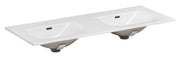 Umywalka łazienkowa dwukomorowa Sky 120x46 cm biały połysk