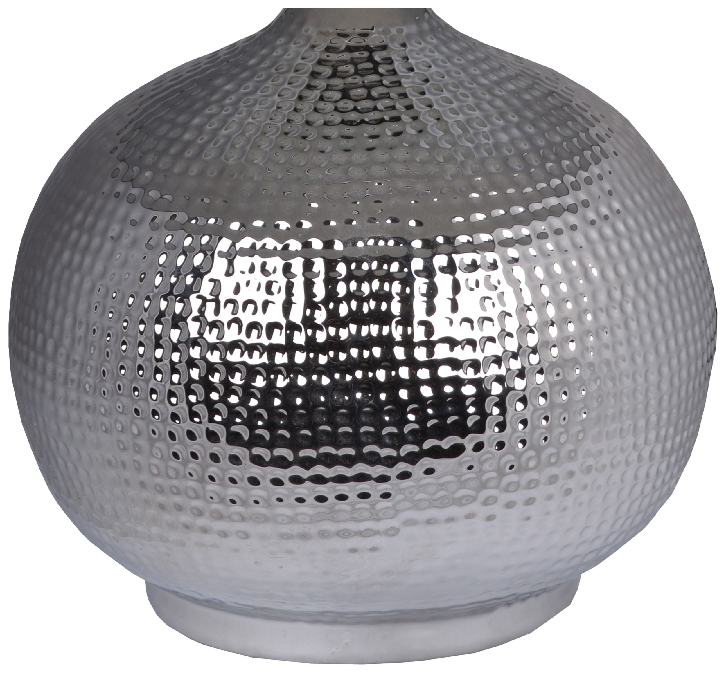 Lampa stołowa Mourvalle srebrna z szarym abażurem