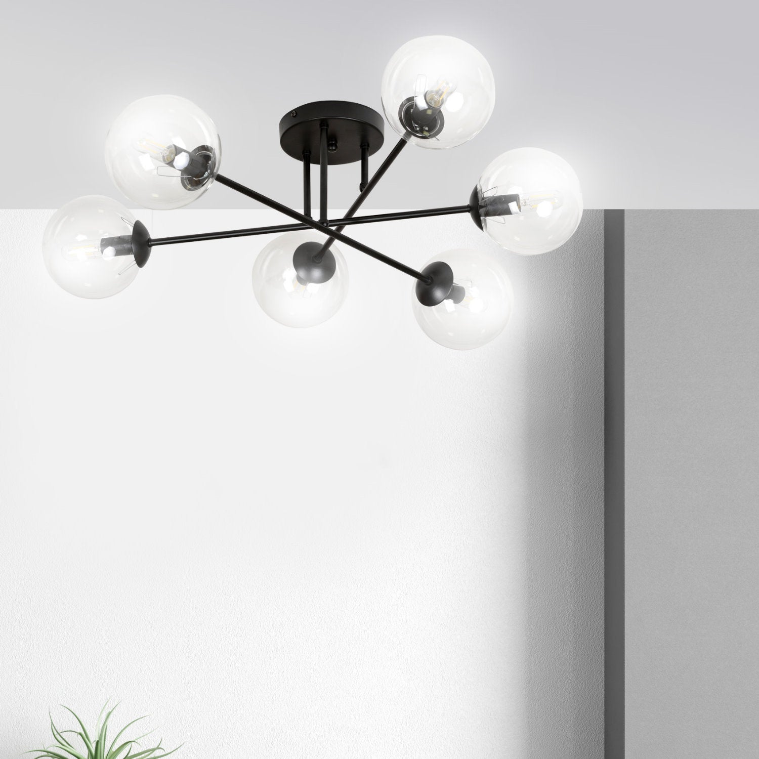 Lampa sufitowa Minturno transparentna x6