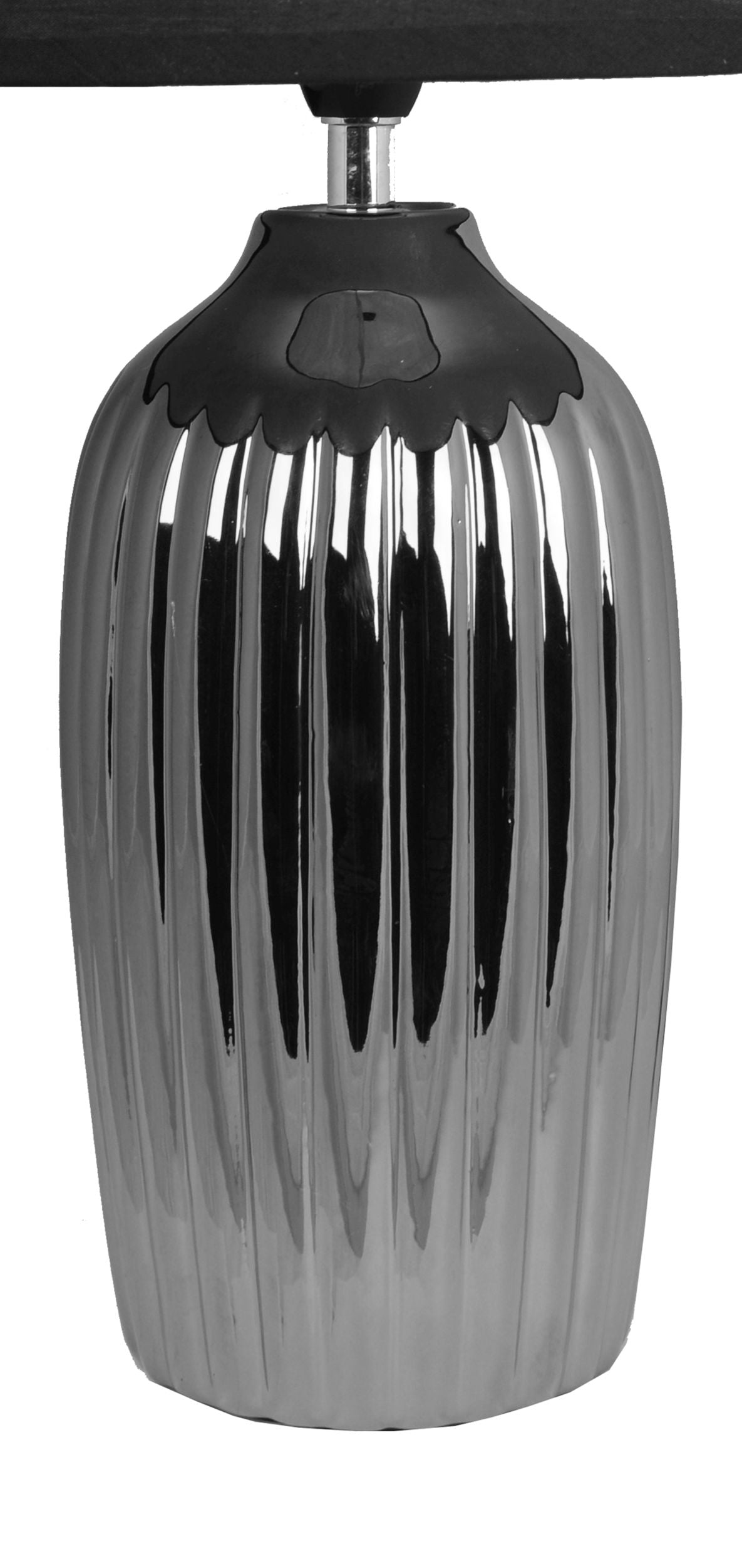 Lampa stołowa Oliney srebrna z czarnym abażurem