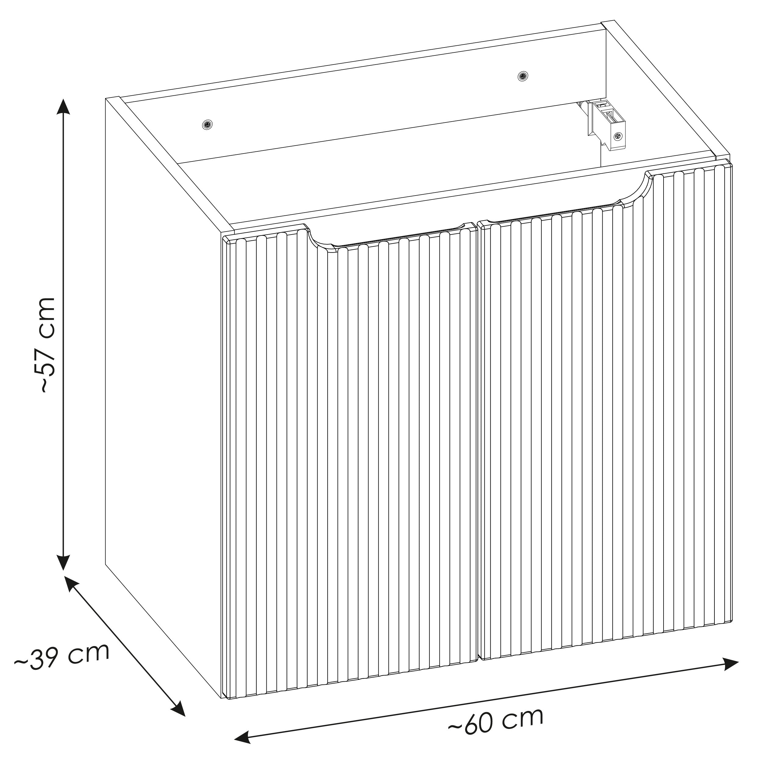 Szafka łazienkowa dwudrzwiowa Novia z blatem 60 cm beżowa/dąb