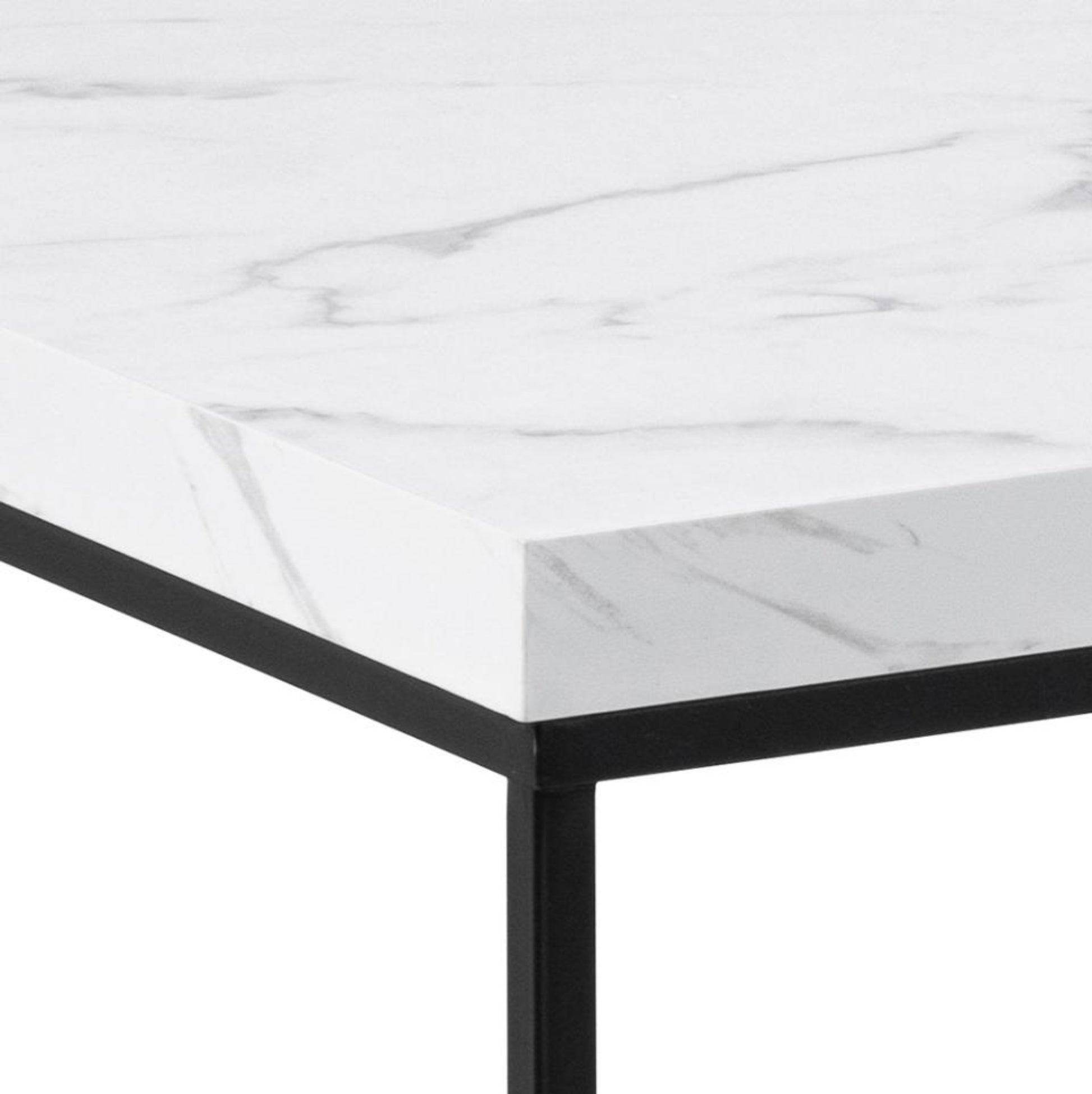 Stolik kawowy Pillys 110x55 cm biały marmur - materiał płyta meblowa