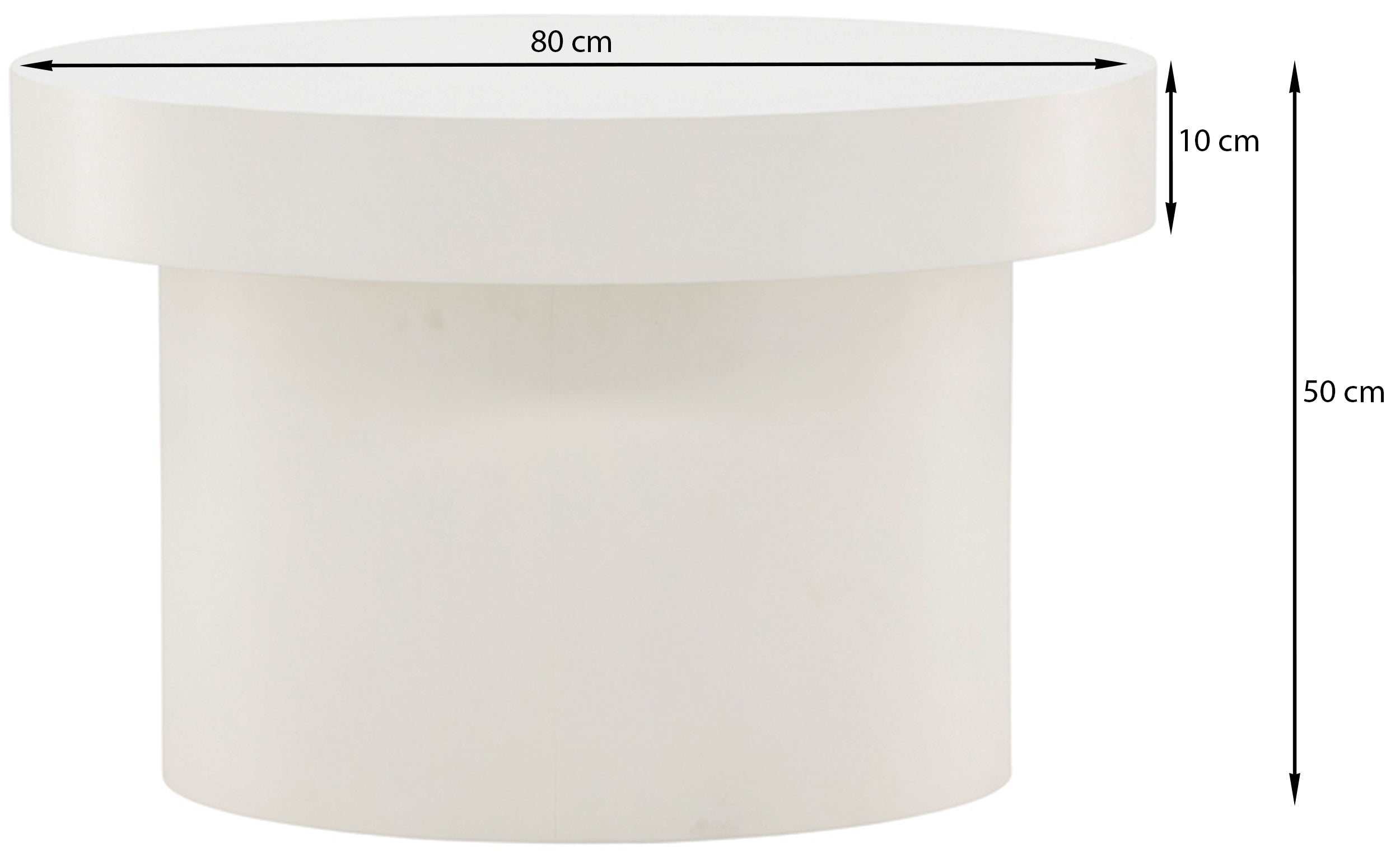 Stolik kawowy Adwoode okrągły średnica 80 cm kremowy - głębokość 80 cm