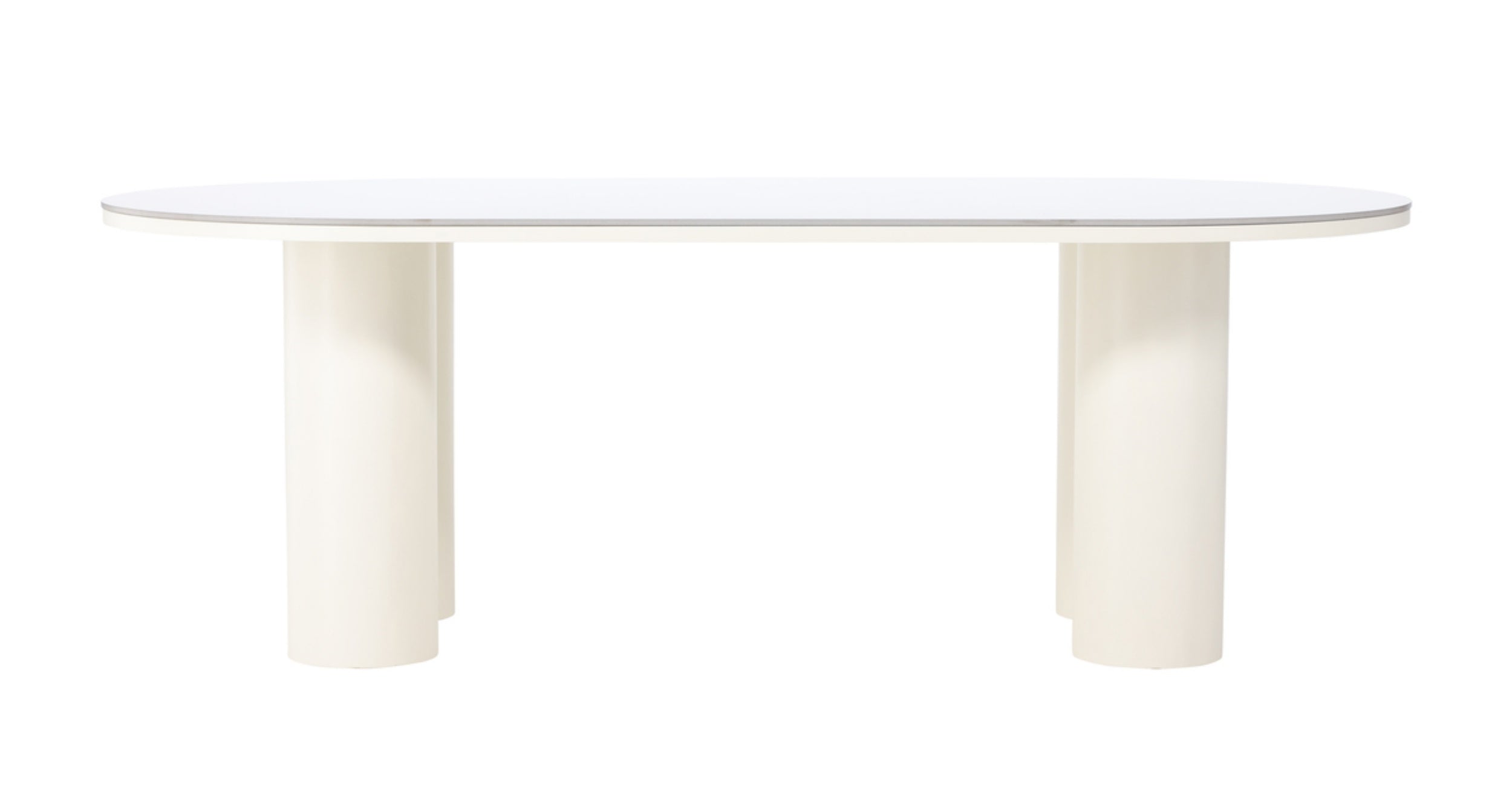 Stół do jadalni Adully owalny blat 220x110 biały - szerokość 220 cm, głębokość 110 cm