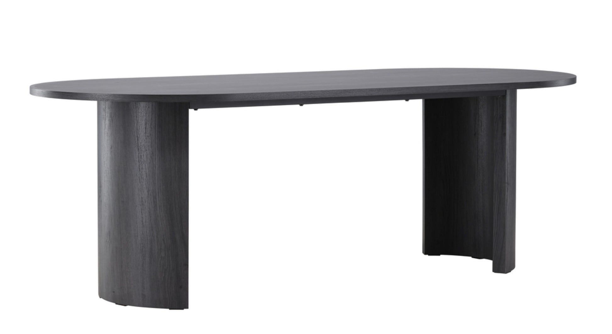 Stół do jadalni Grundsund z owalnym blatem 220x100 cm dąb czarny - mdf okleinowany, kolor dąb czarny