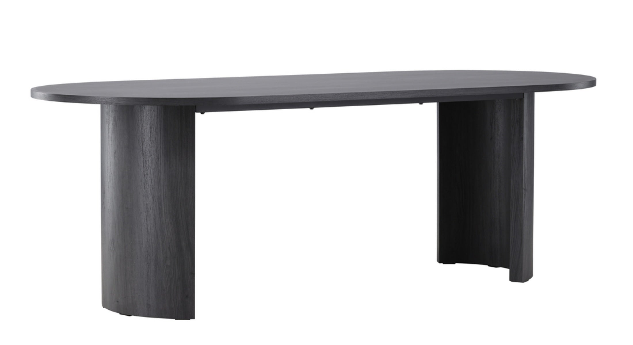 Stół do jadalni Grundsund z owalnym blatem 220x100 cm dąb czarny - mdf okleinowany, kolor dąb czarny