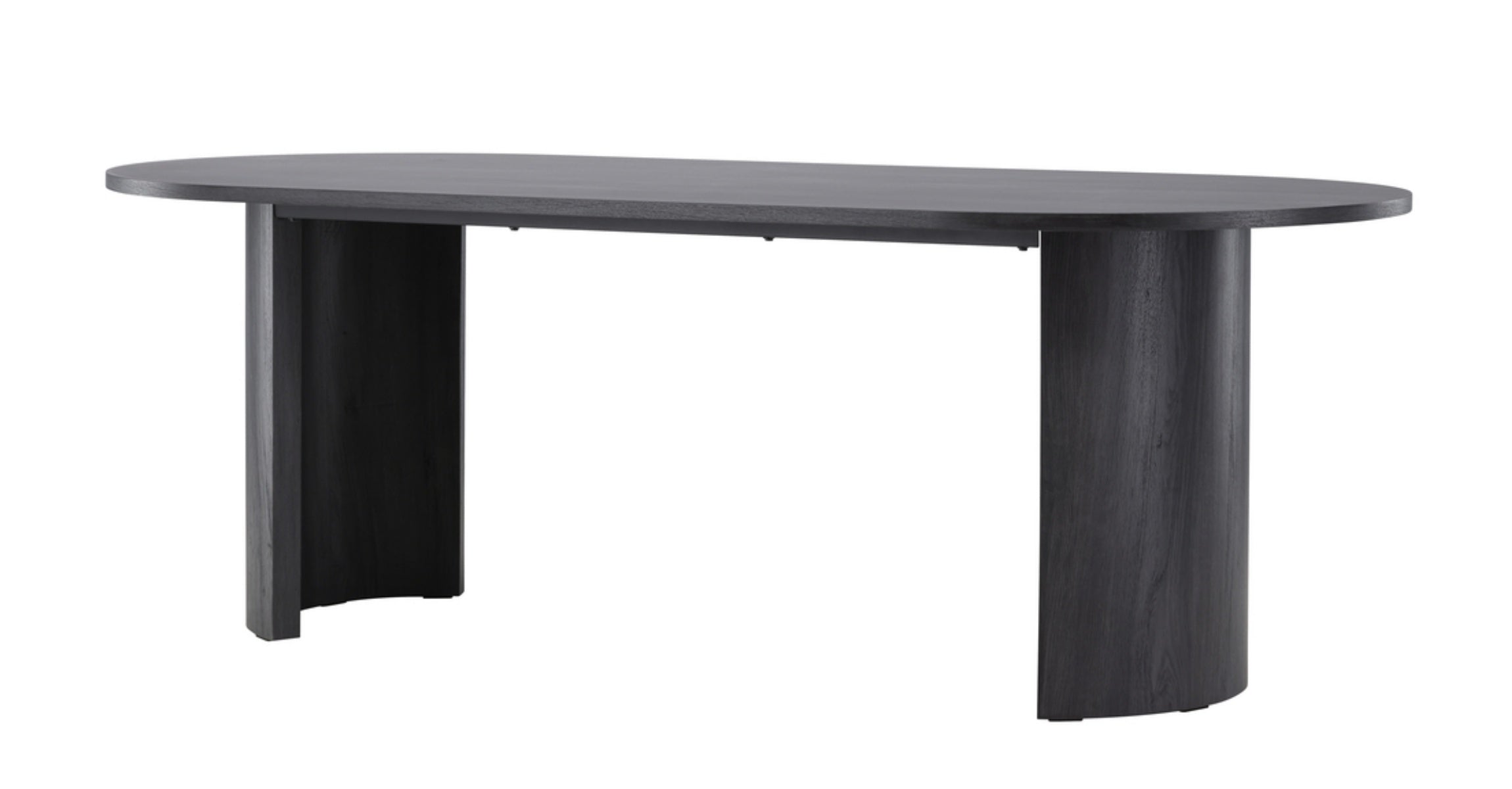 Stół do jadalni Grundsund z owalnym blatem 220x100 cm dąb czarny - materiał płyta meblowa, kolor dąb czarny