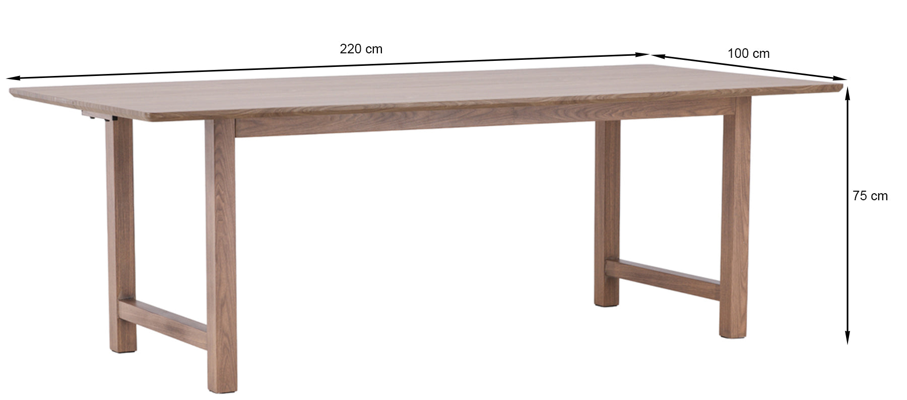 Stół do jadalni Sarune 220x100 cm dąb naturalny - wysokość 75 cm