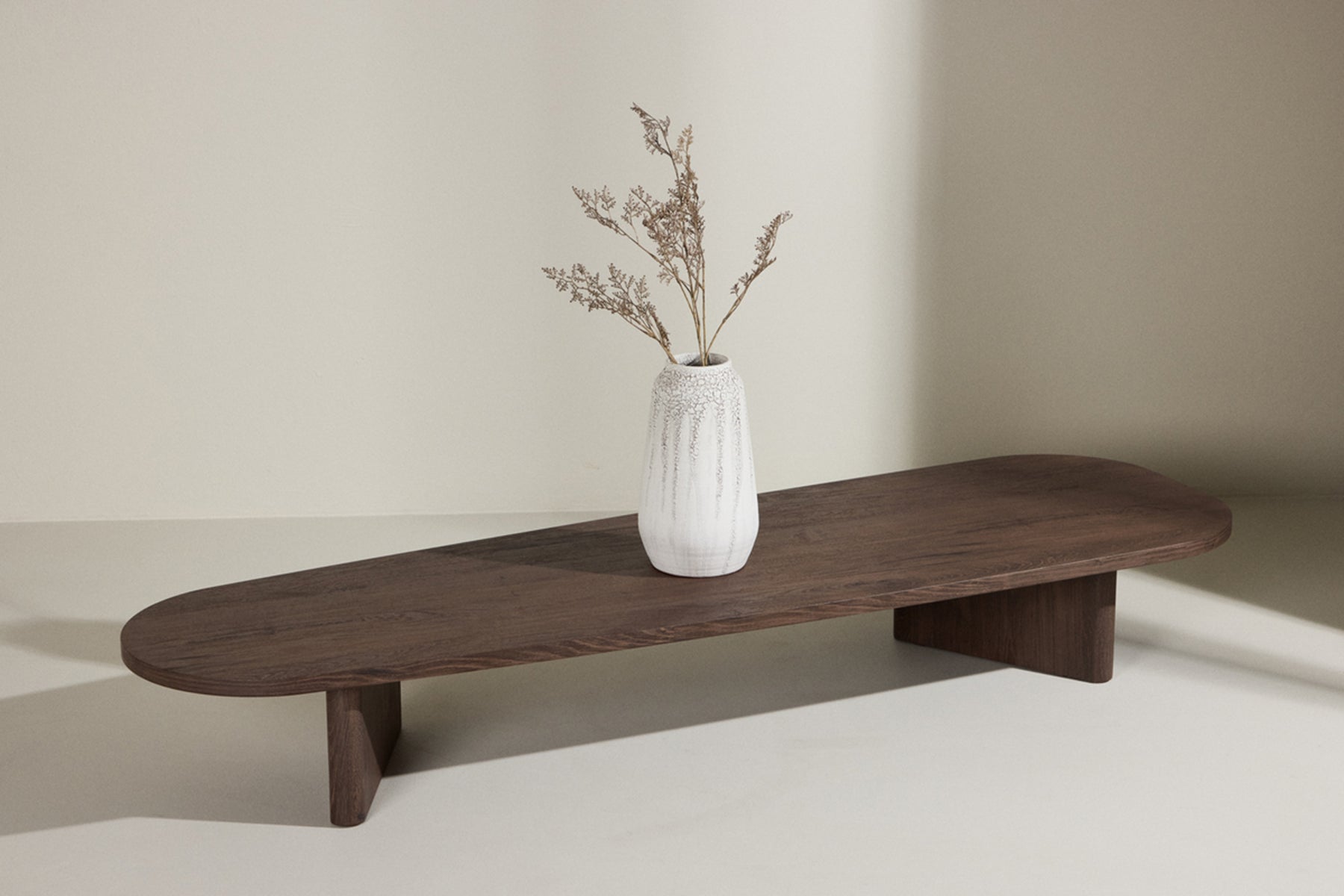 Stolik kawowy Ritony 180x55 cm mokka - kształt nieregularny