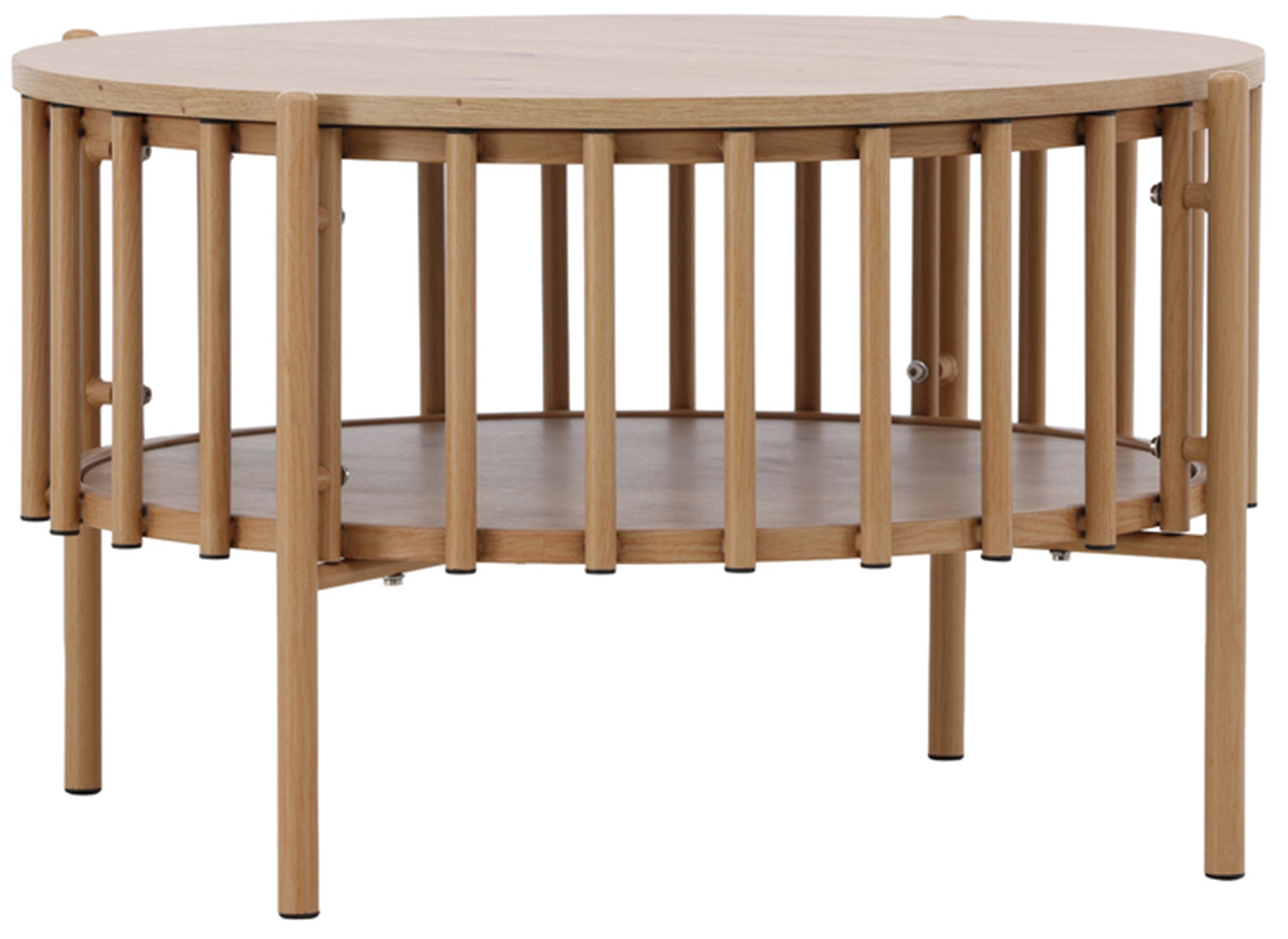 Stolik kawowy Rubbo okrągły 80 cm jasne drewno