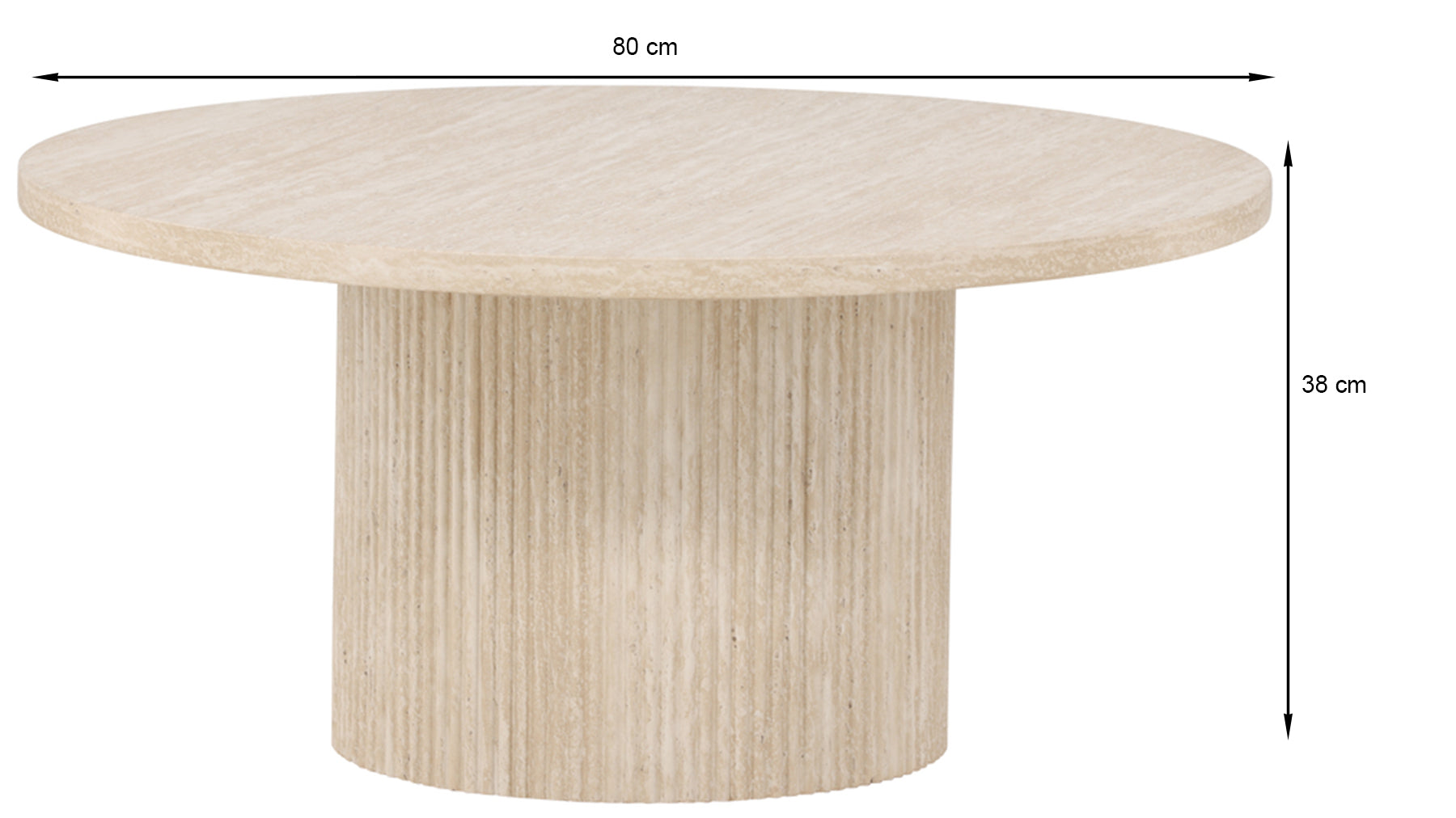 Stolik kawowy Hydrown 80 cm - kolor trawertyn