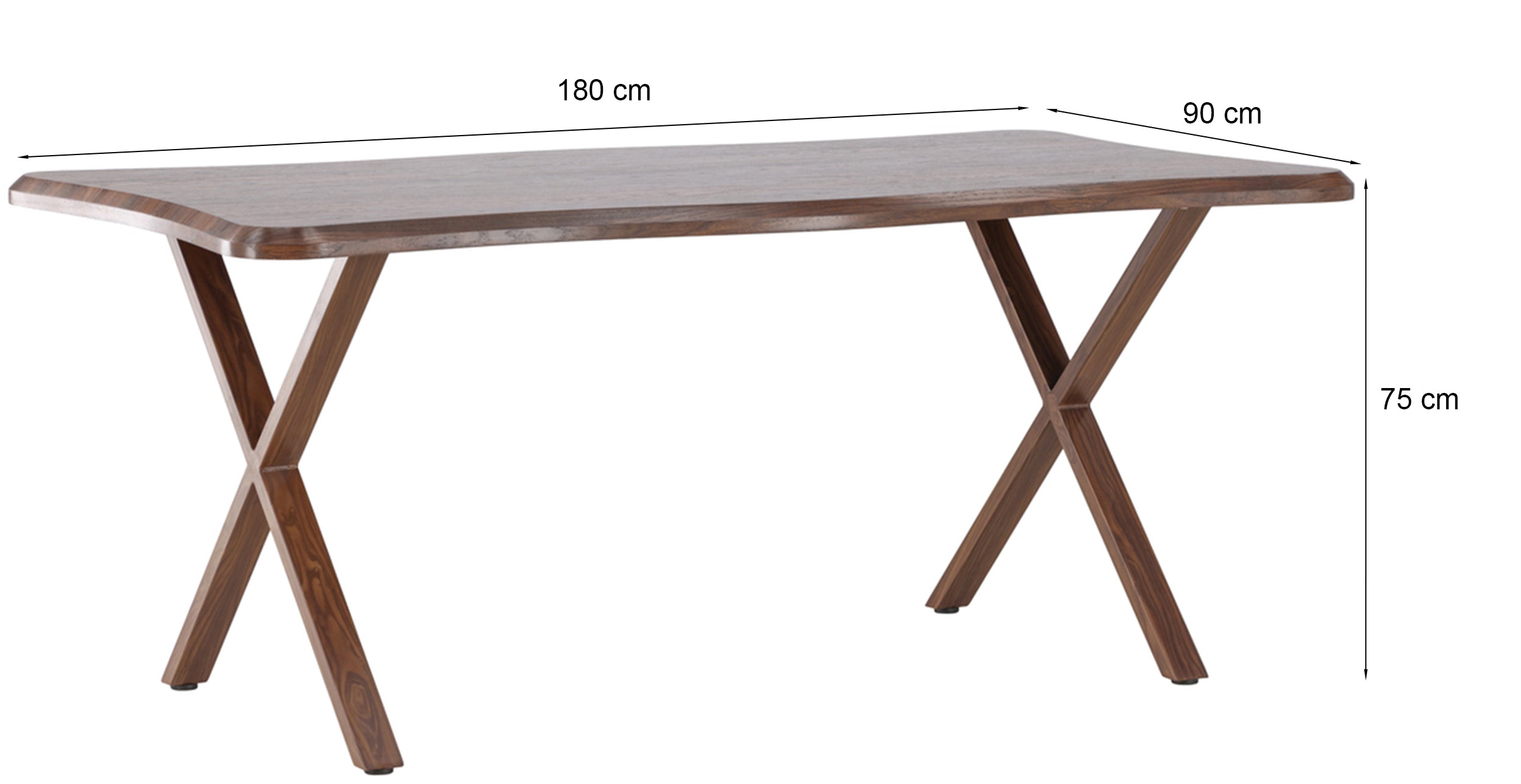 Stół do jadalni Nerra 180x90 cm orzech - głębokość 90 cm