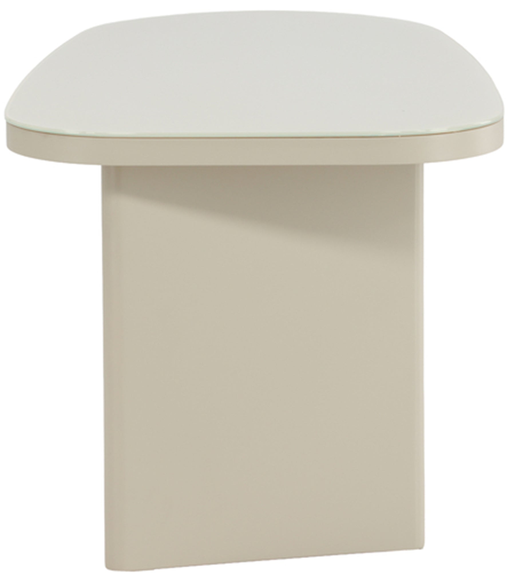 Stolik kawowy Ritony 70x45 cm beżowy ze szklanym blatem - szerokość 70 cm