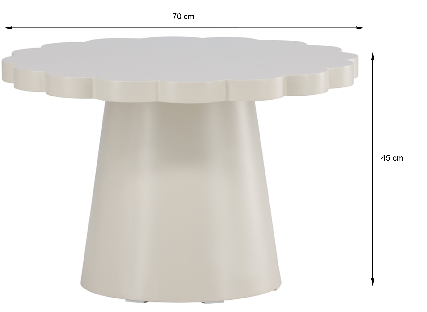 Stolik kawowy Noyra 70 cm kremowy - szerokość 70 cm