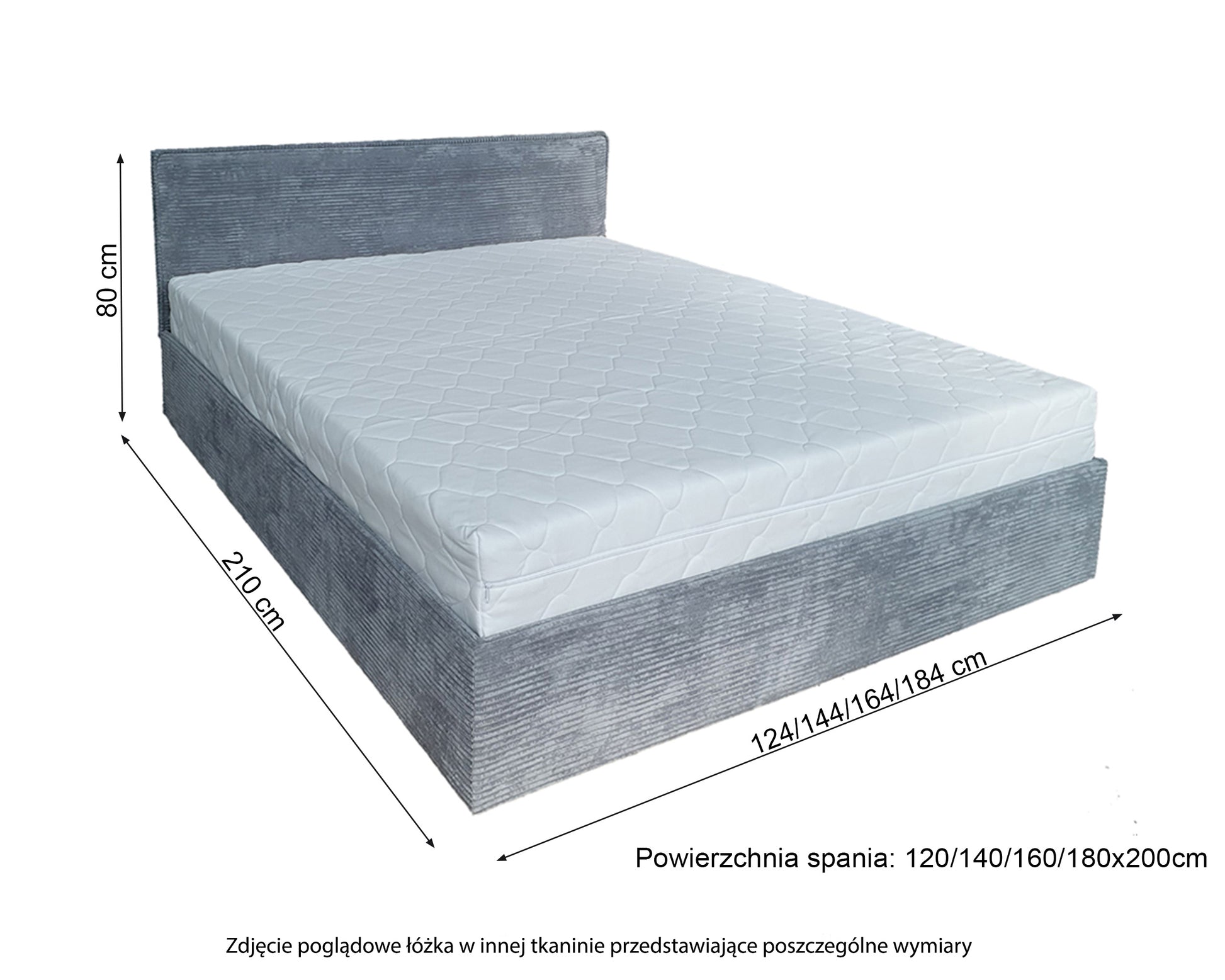 Łóżko tapicerowane Campile 160x200 cm z pojemnikiem beżowe - materiał sztruks
