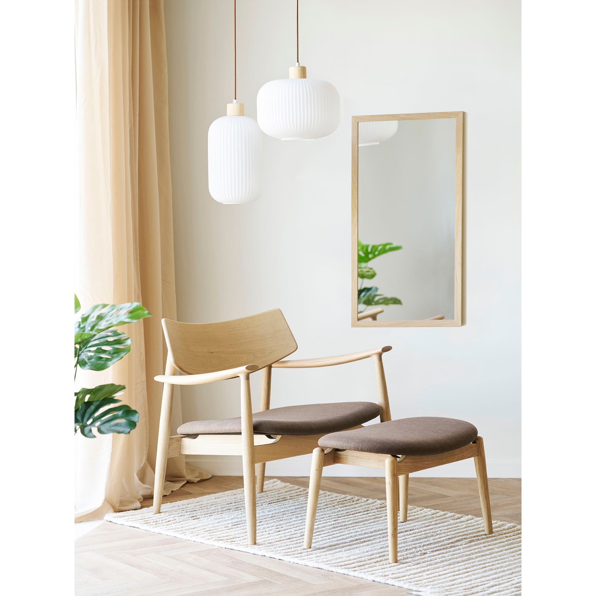 Lampa wisząca Argalo 30 cm biało-brązowa