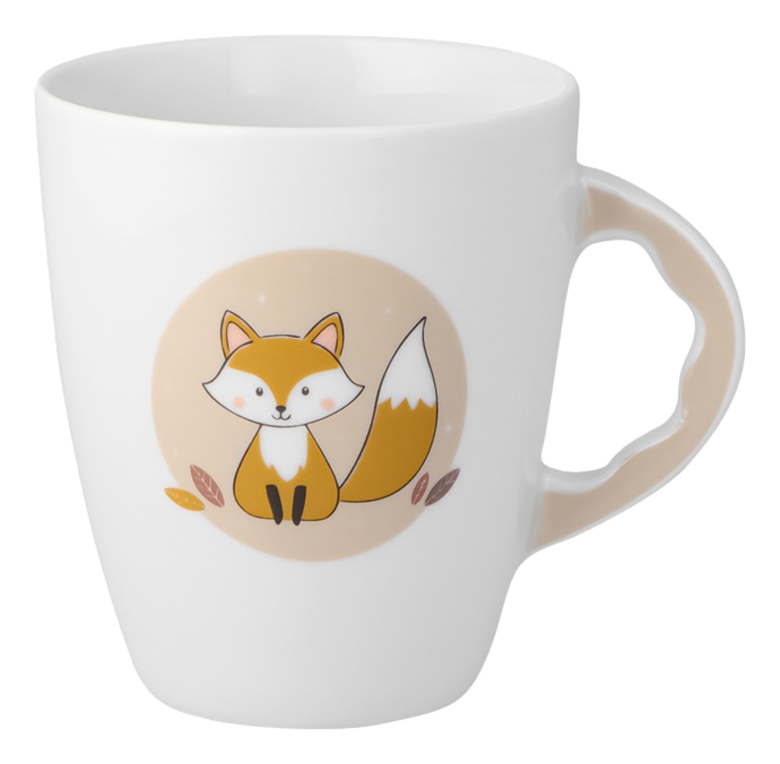 Zestaw dziecięcy porcelanowy dla 1 os. Lisek biało-brązowy