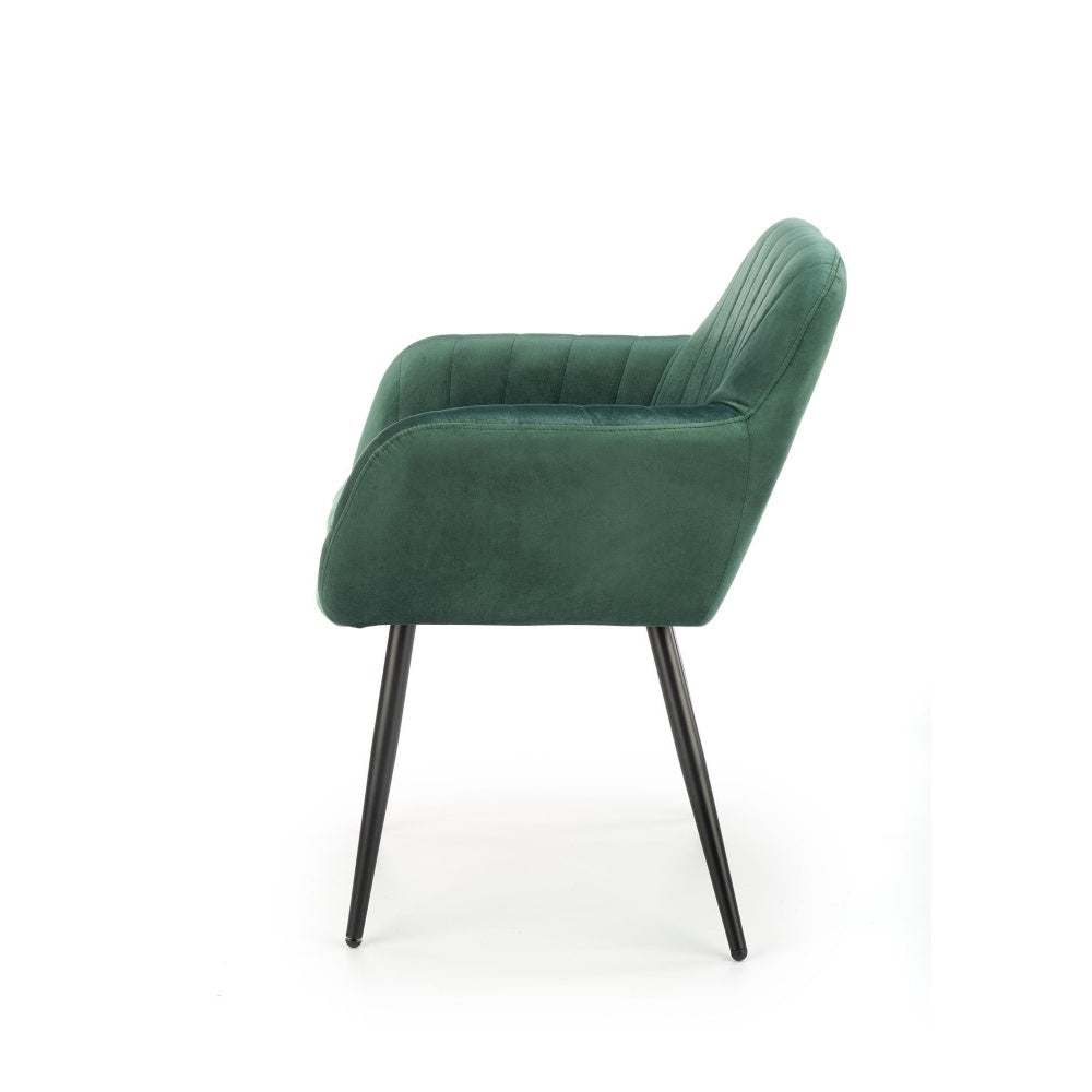 Krzesło tapicerowane Komoryn z podłokietnikami zielone
