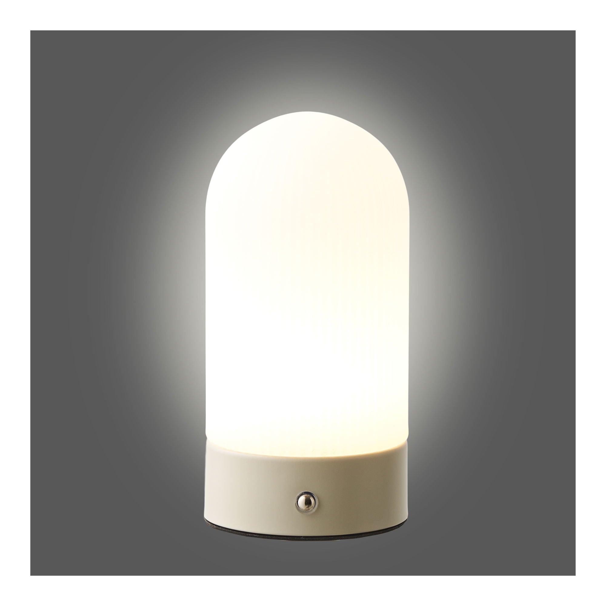 Lampa stołowa Ashford akumulatorowa metal/PE beżowo-biała