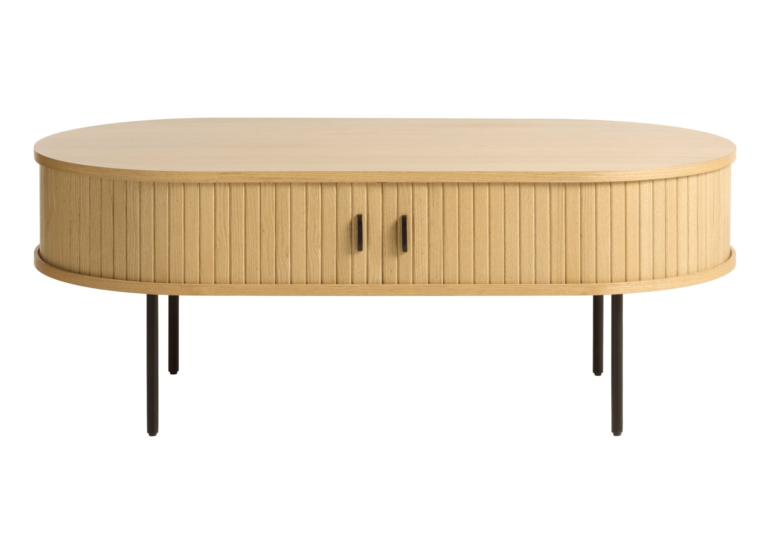 Ława drewniana Gativel 120x60 cm lamele dąb naturalny