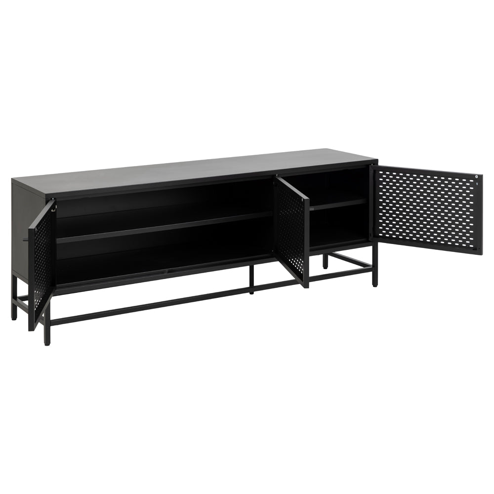 Komoda niska Rondan w stylu industrialnym 60x160 cm czarna