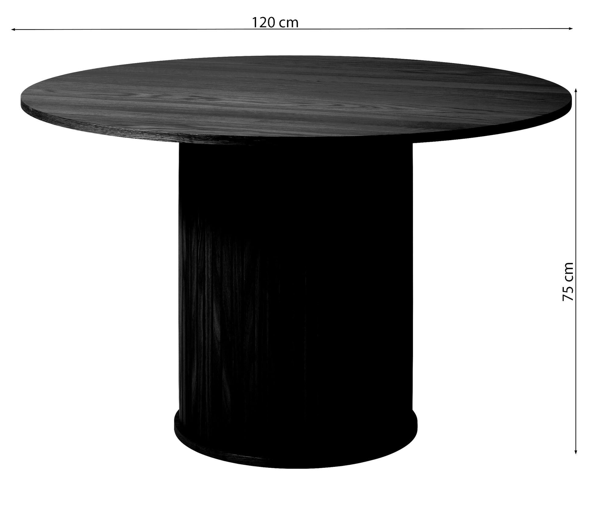 Stół okrągły Gativel 120 cm z okrągłą podstawą lamele dąb naturalny - styl skandynawski