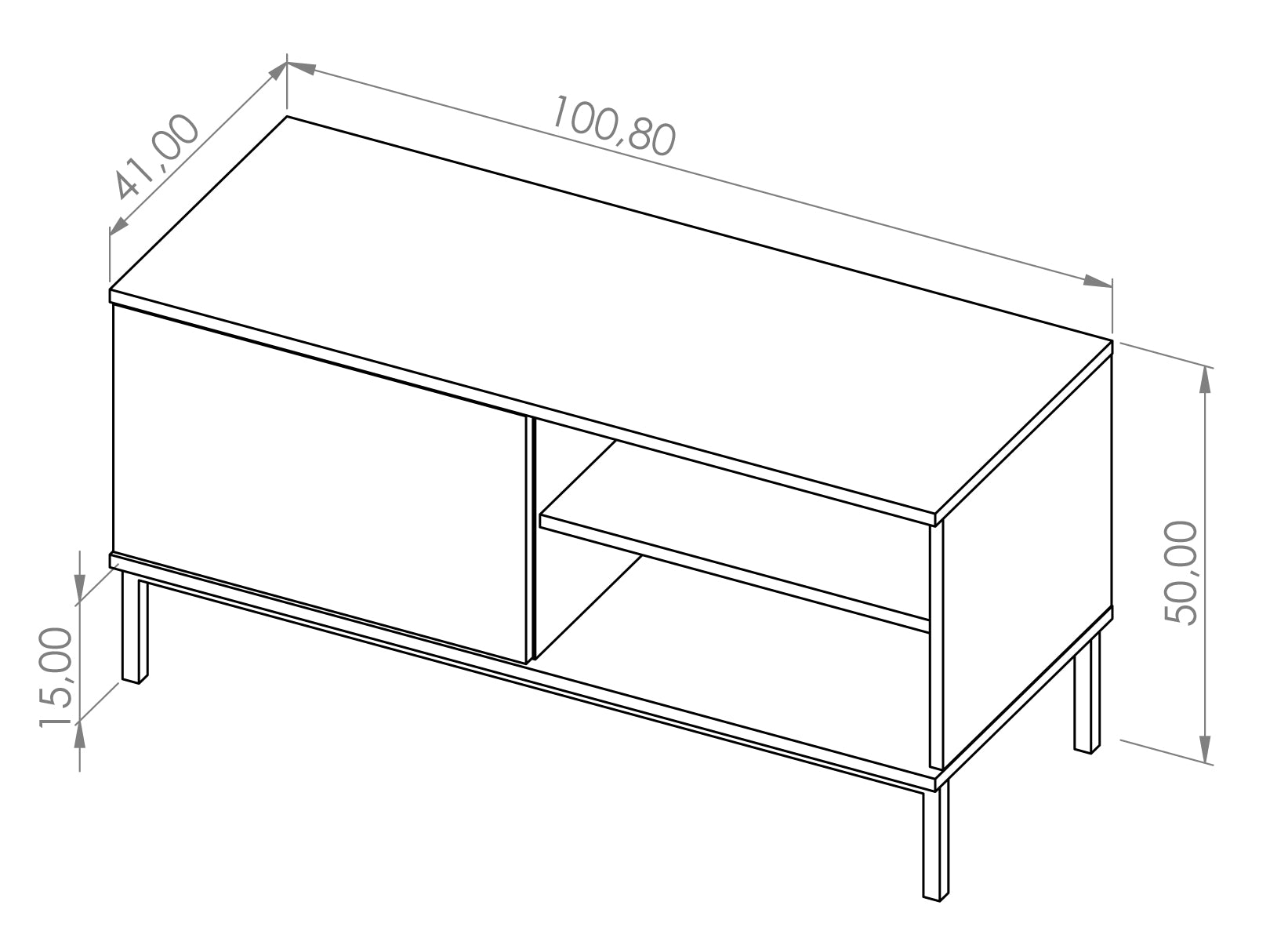 Szafka RTV Perila 100 cm hikora