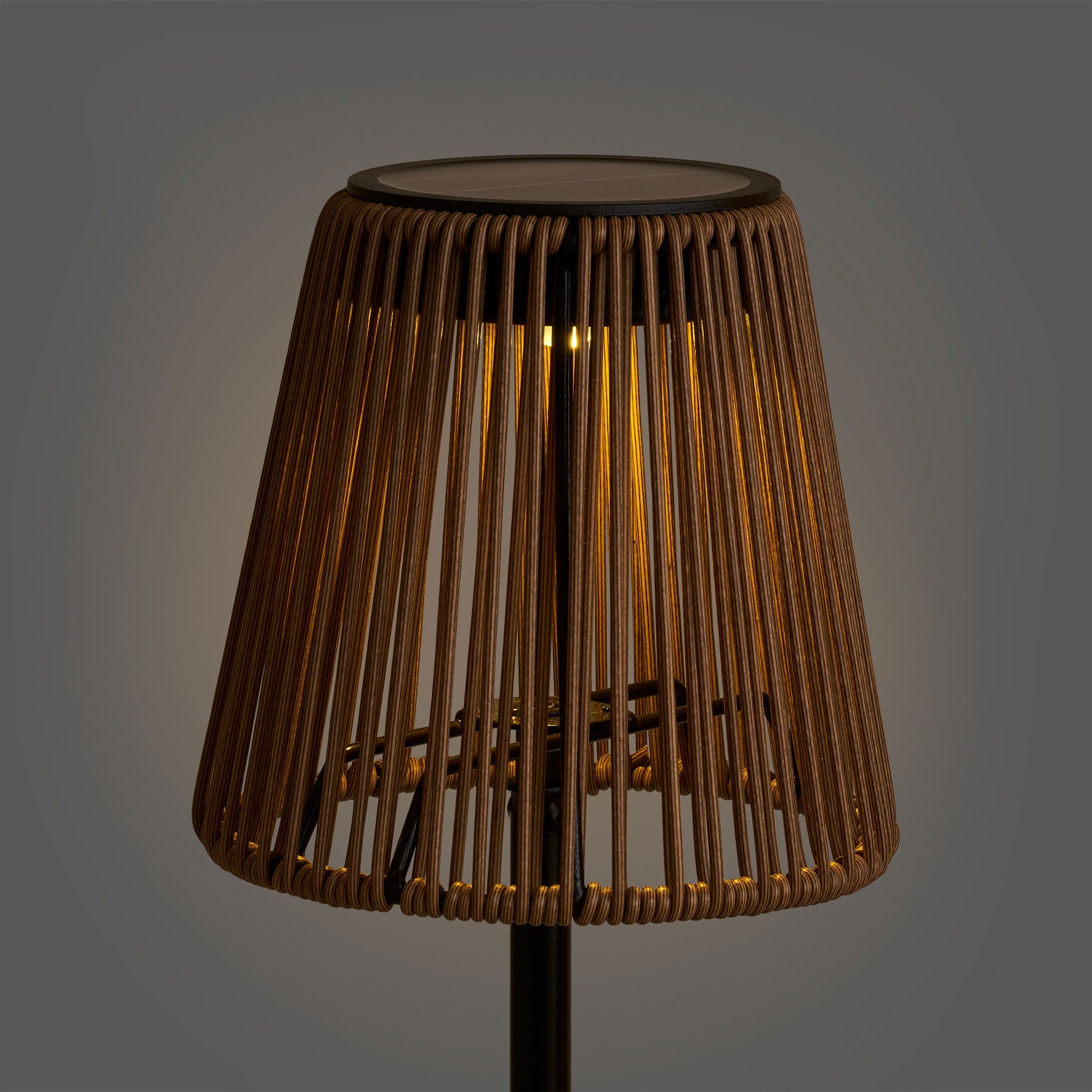 Lampa stołowa Salford akumulatorowa z wbudowanym panelem słonecznym brązowo-czarna ip44