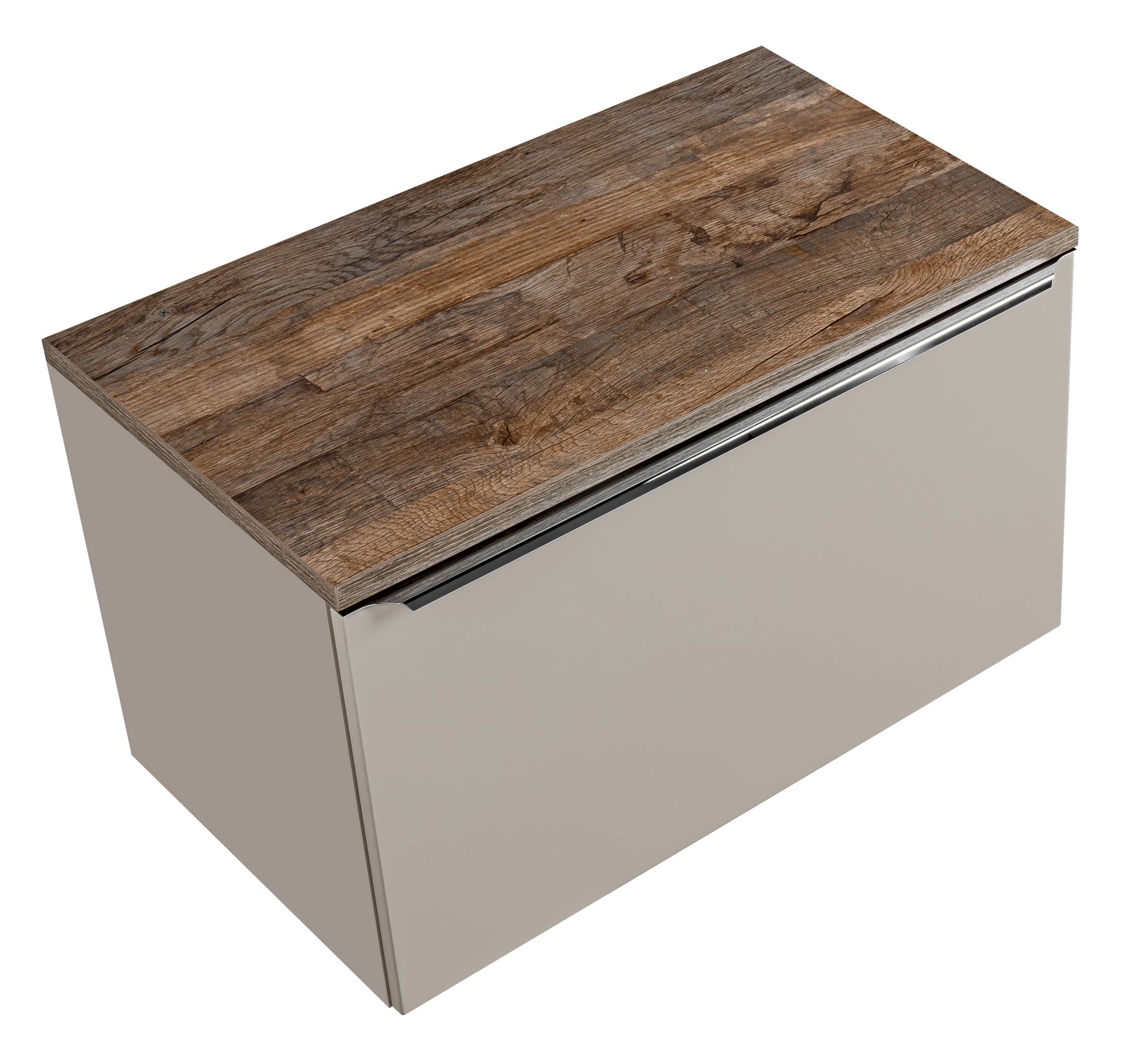 Szafka pod umywalkę Olimmi 80 cm szara/dąb santa z blatem