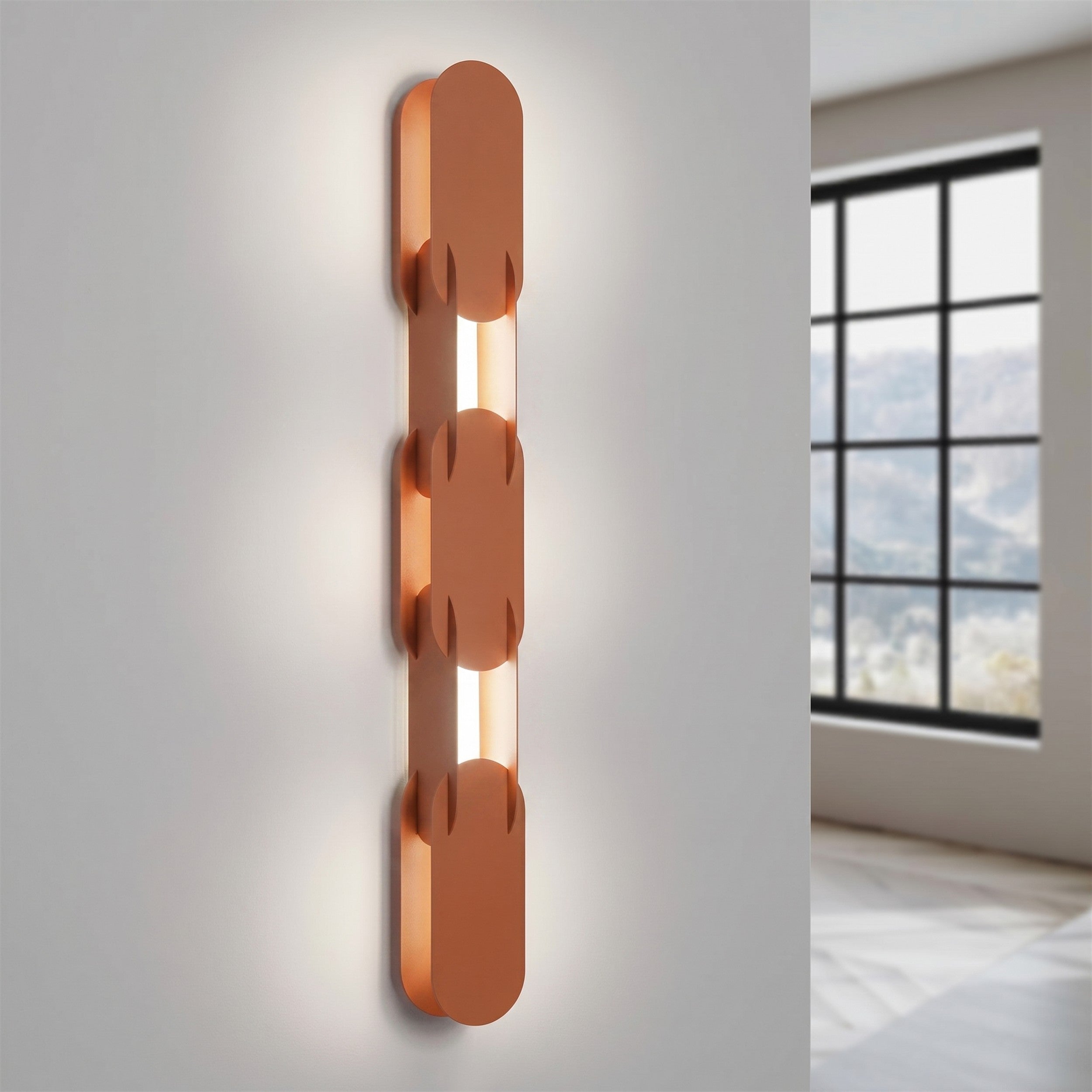 Kinkiet Chain 91 cm LED ochra czerwona
