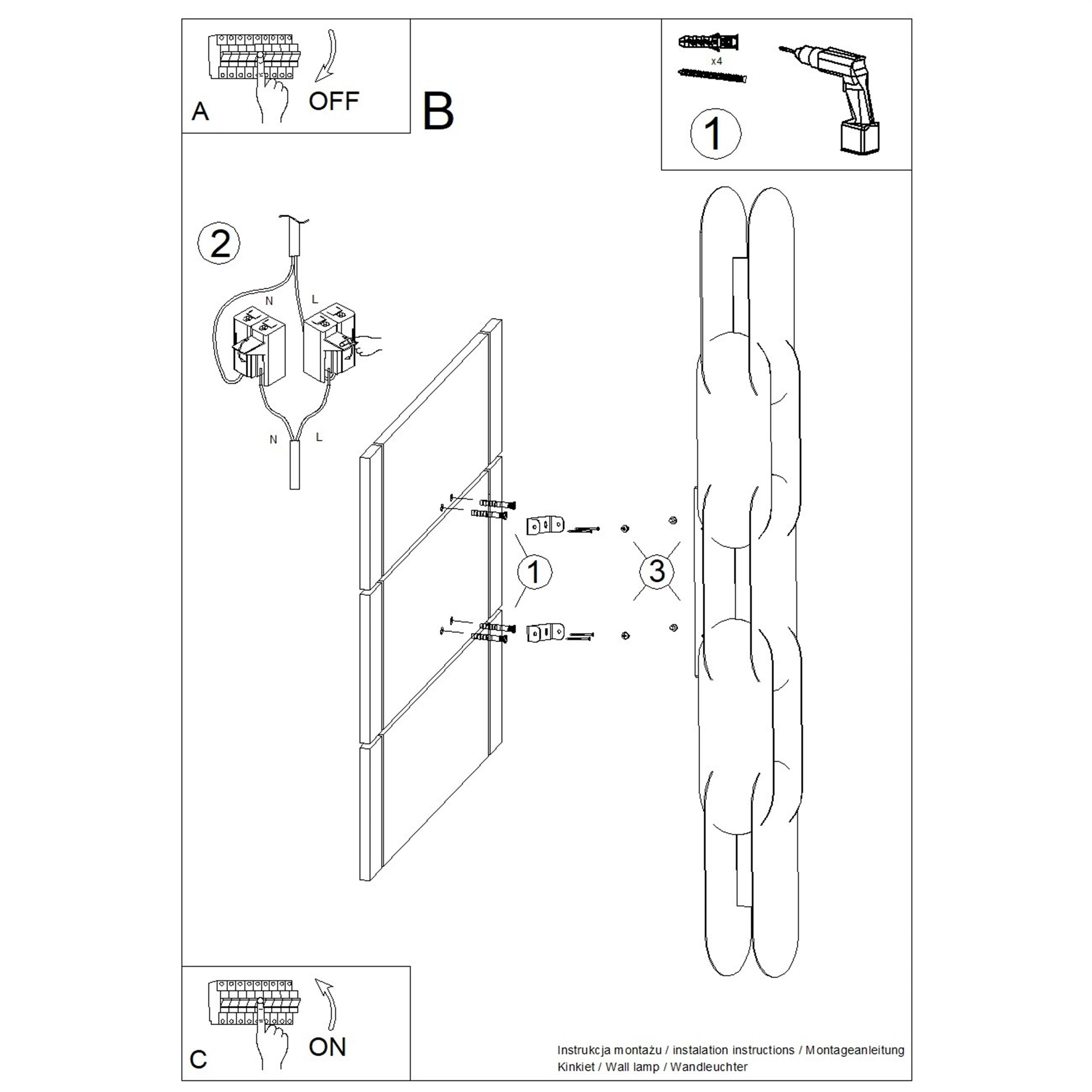 Kinkiet Chain 91 cm LED ultramaryna