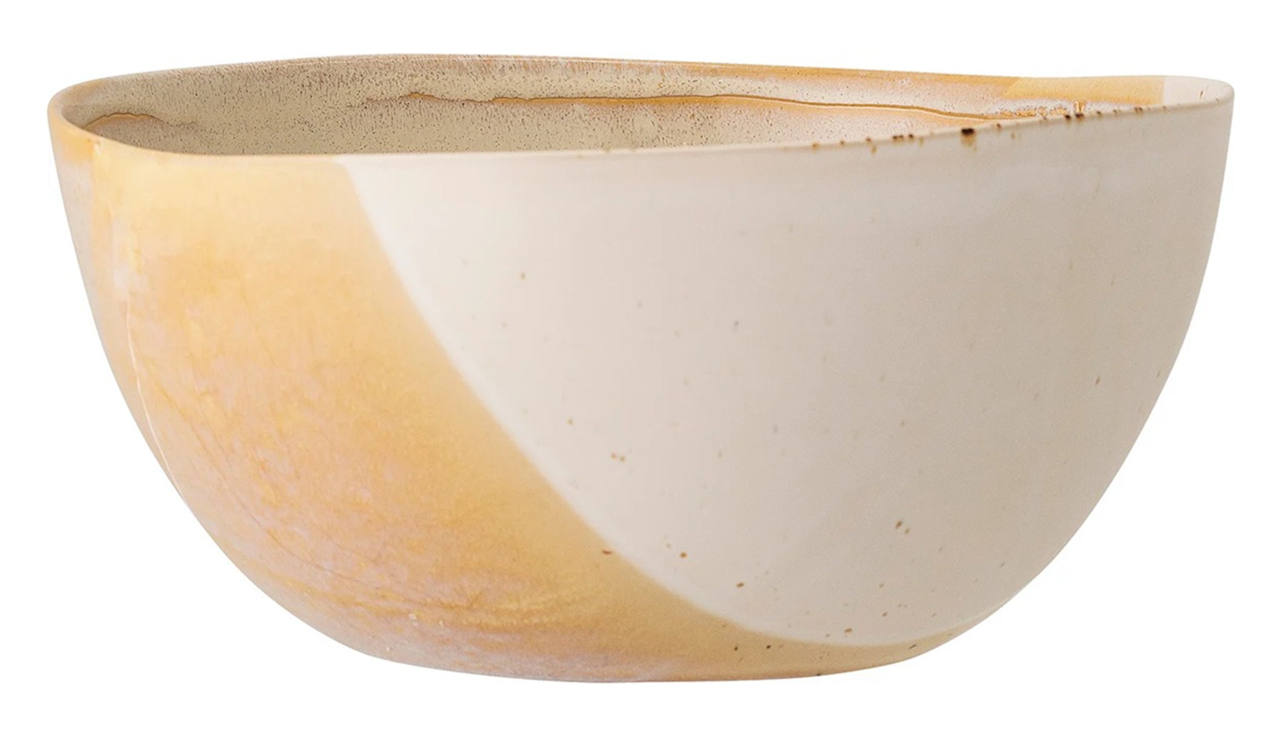Miska Bloomingville Visisi żółty z kamionki średnica 13 cm