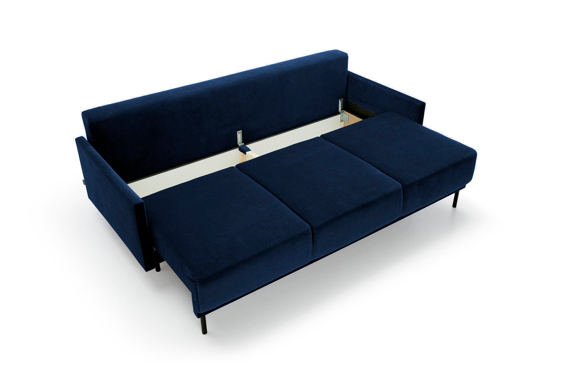 Kanapa rozkładana Hamiel granatowa velvet hydrofobowy - szerokość 212 cm