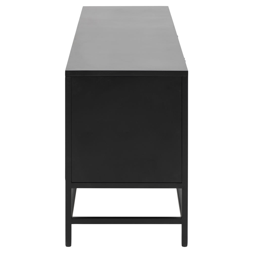 Komoda niska Rondan w stylu industrialnym 60x160 cm czarna