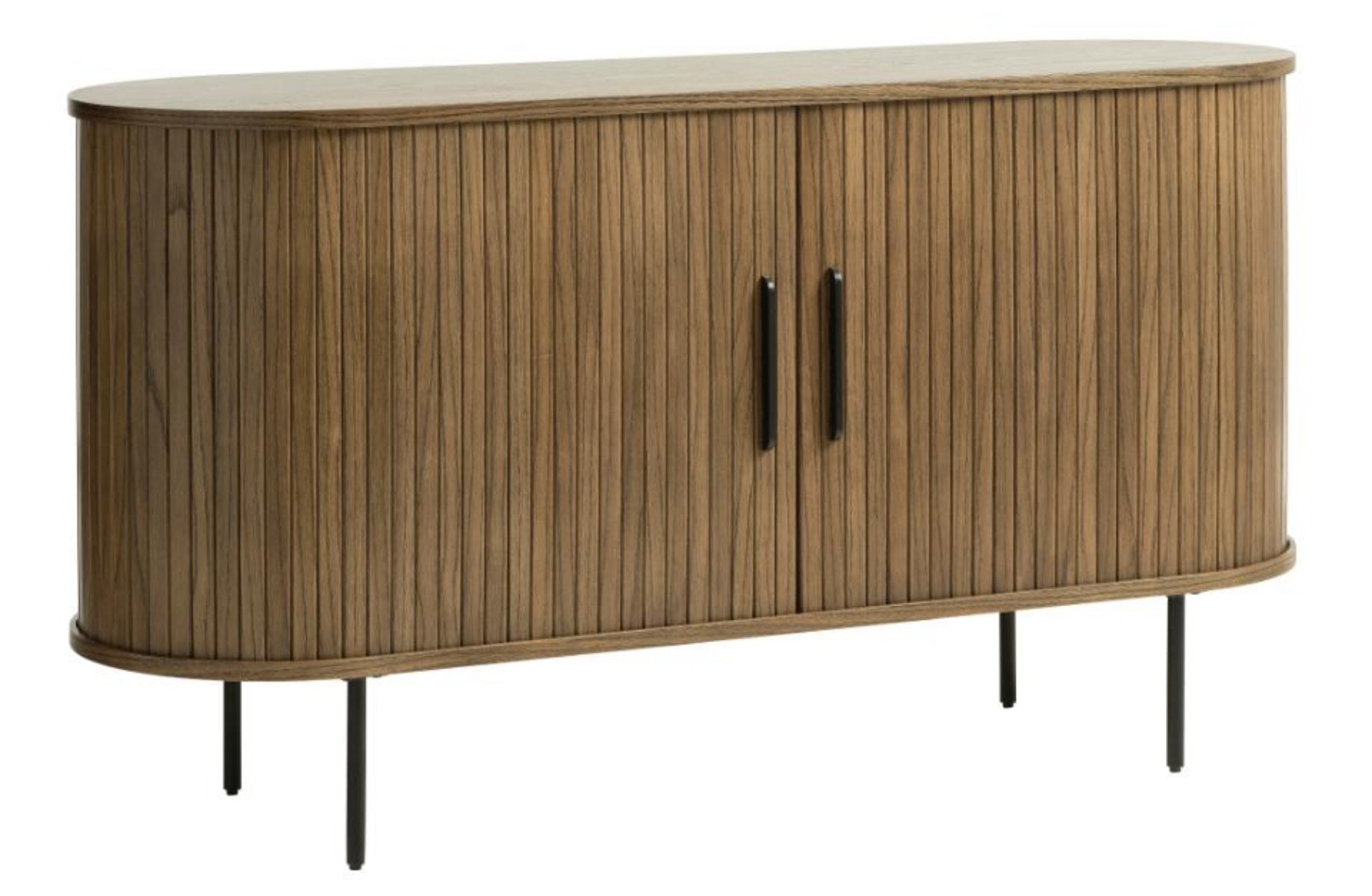 Komoda Gativel 140x76 cm lamele dąb palony - styl skandynawski
