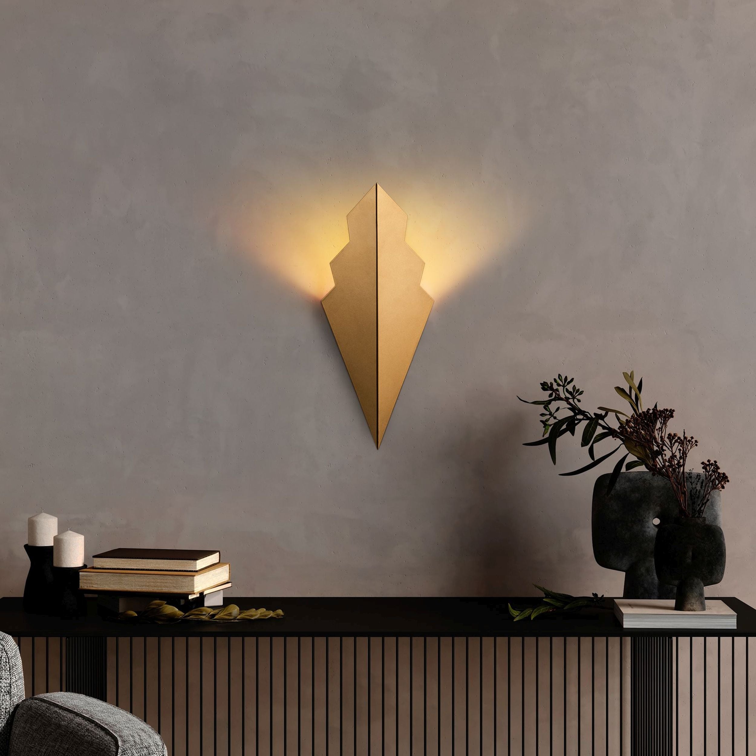 Kinkiet Arrow metalowy złoty