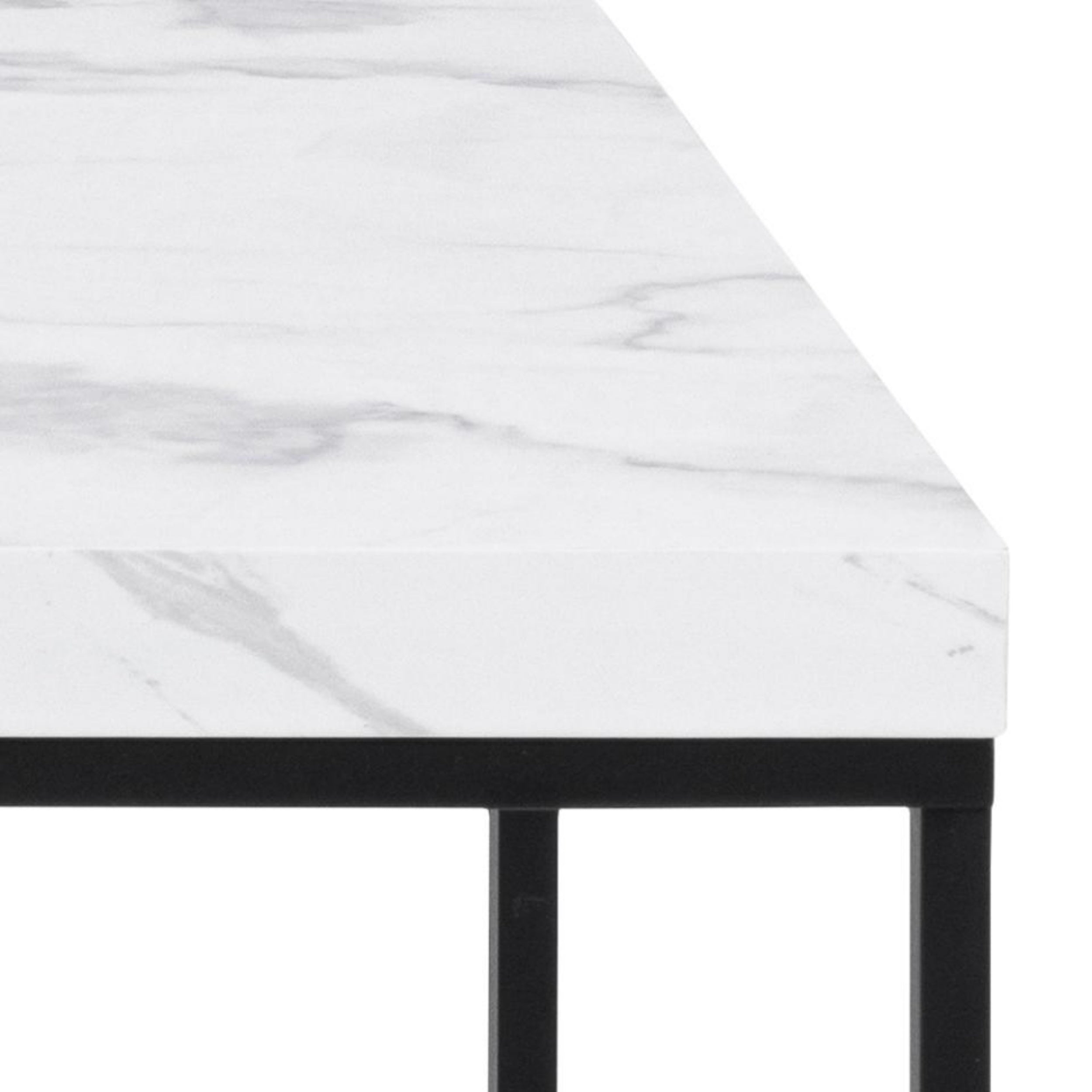 Stolik kawowy Pillys 110x55 cm biały marmur - kształt prostokątny