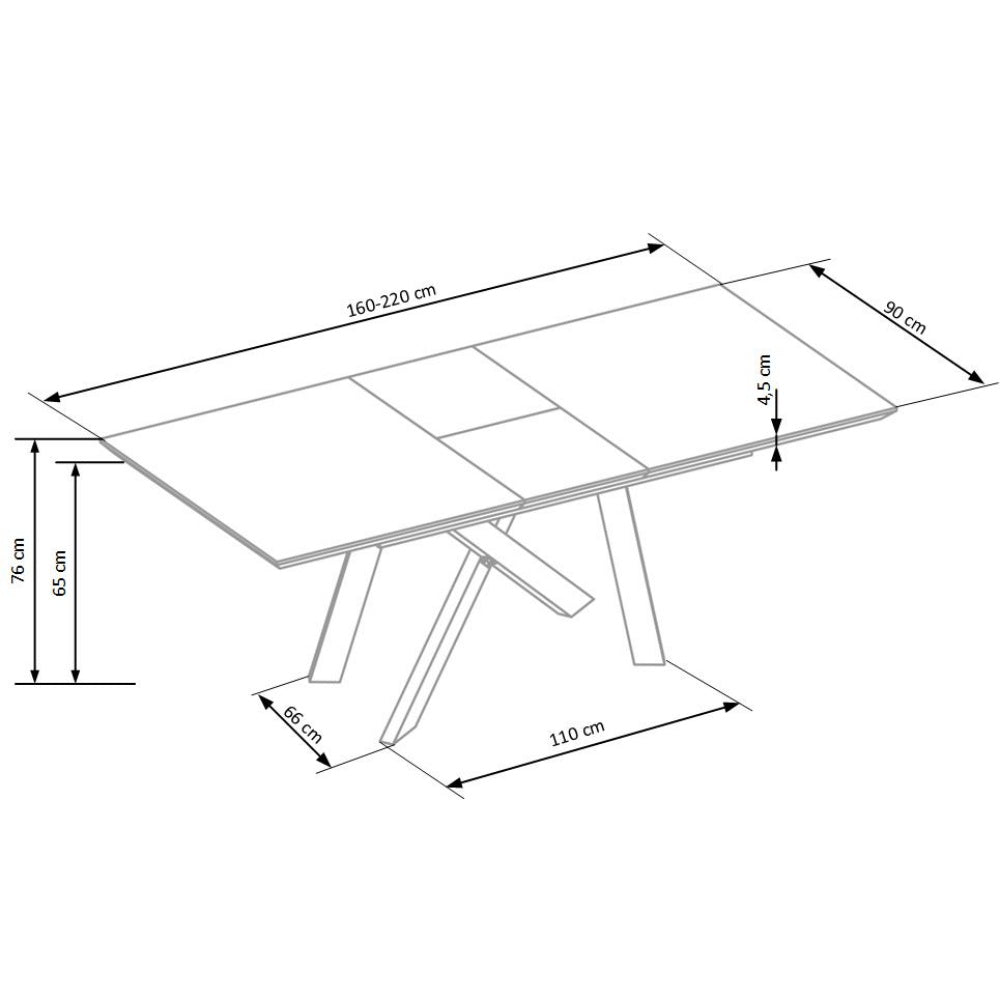 Stół rozkładany Balse 160-200x90 cm - materiał płyta meblowa, kolor dąb złoty